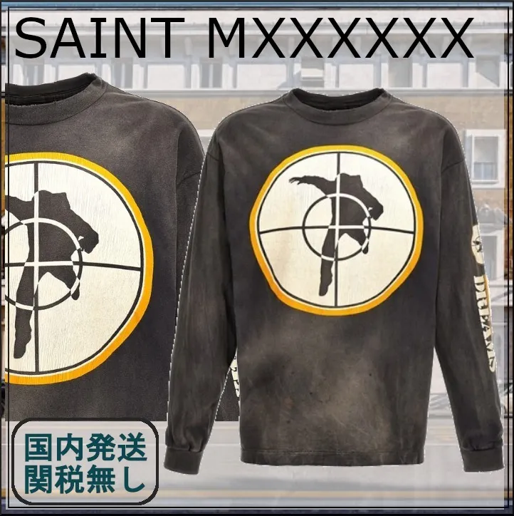 Saint Mxxxxxx  |Crew Neck Pullovers Street Style Plain Cotton Short Sleeves