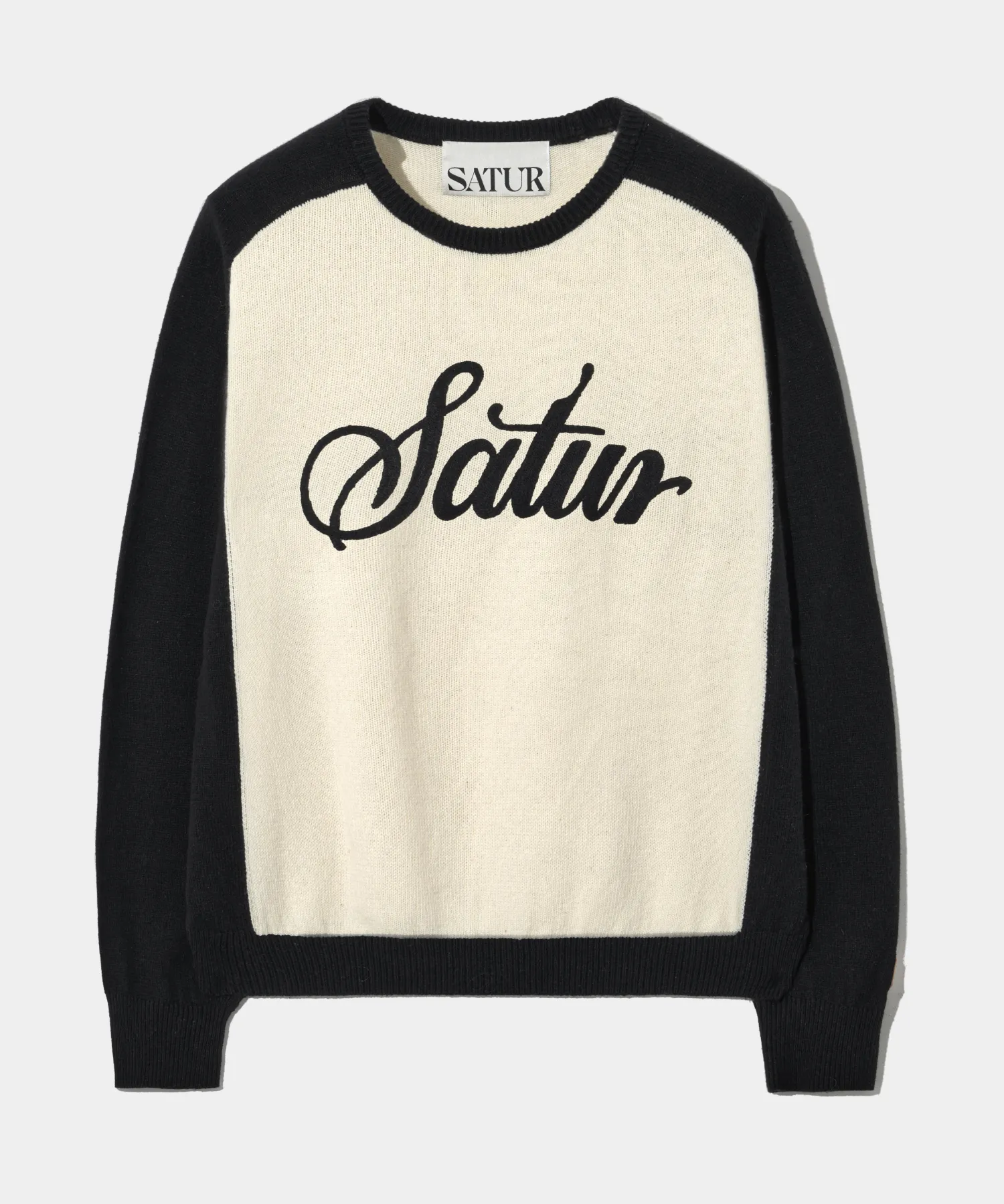 SATUR  |Crew Neck Unisex Wool Nylon Street Style Bi-color