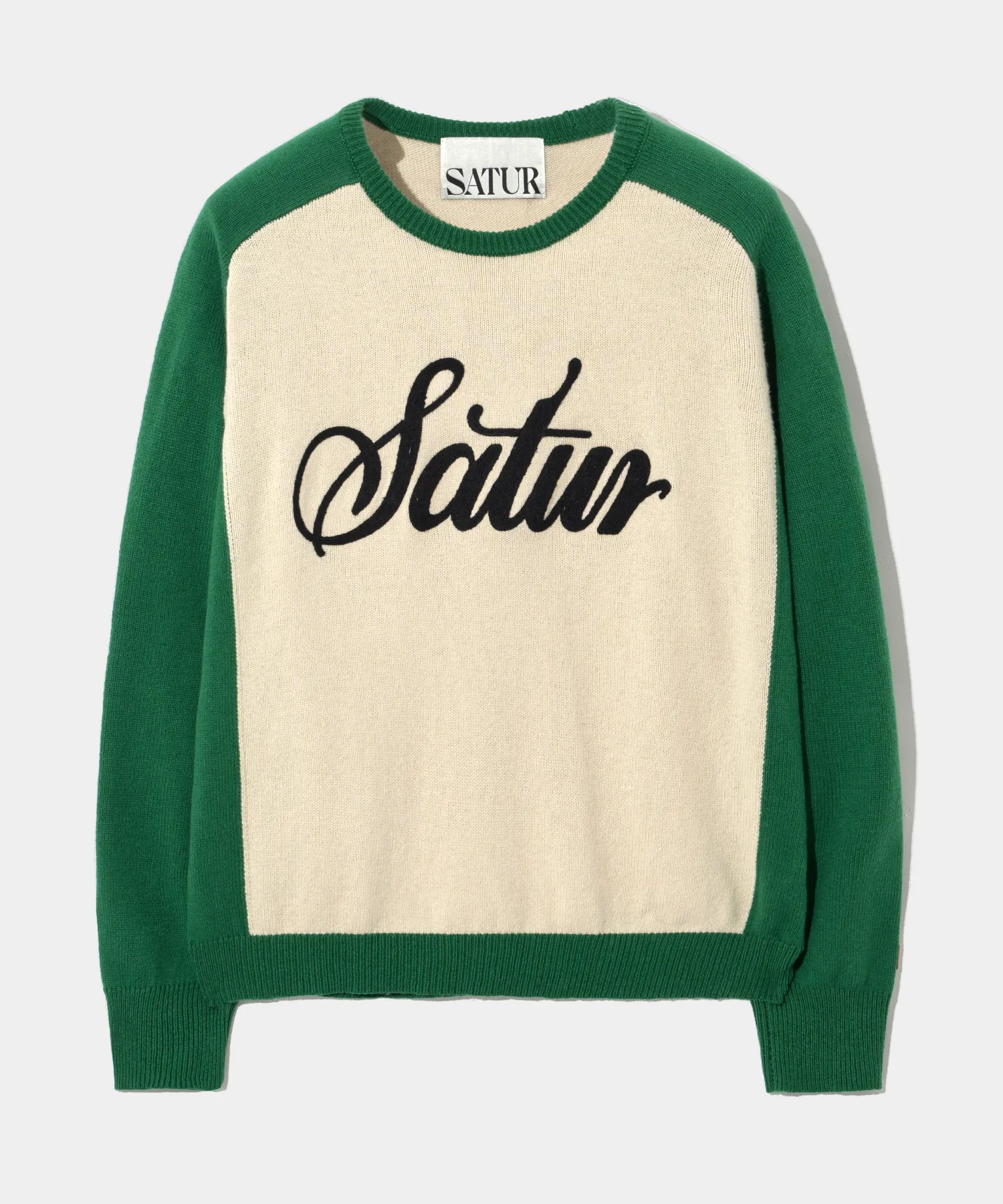 SATUR  |Crew Neck Unisex Wool Nylon Street Style Bi-color