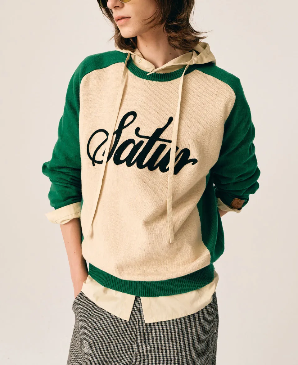 SATUR  |Crew Neck Unisex Wool Nylon Street Style Bi-color