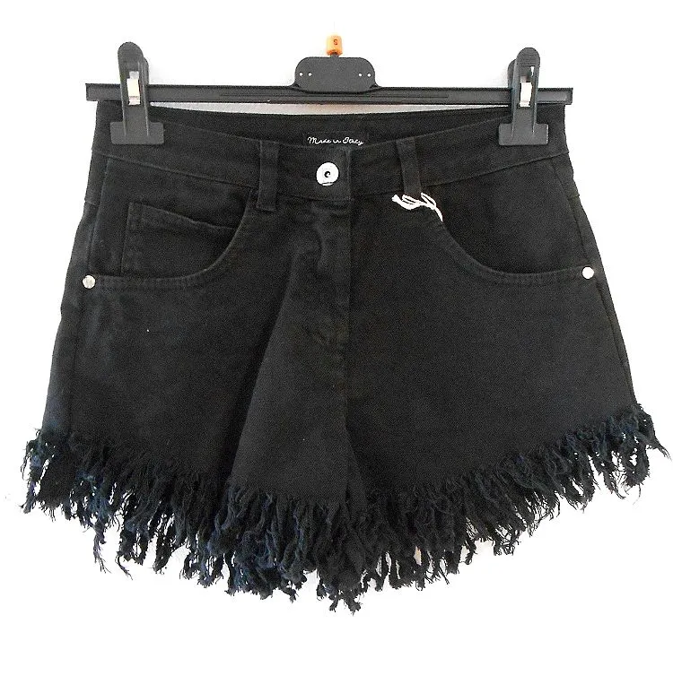 Shorts sfrangiato basic, NERO: M!