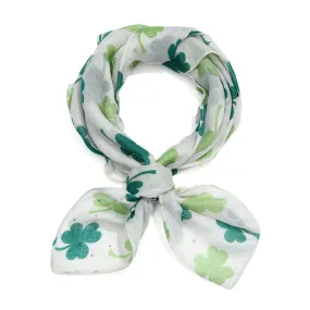 St. Patrick's Crystal Versatile Head & Neck Scarf with Dark Green Clovers!