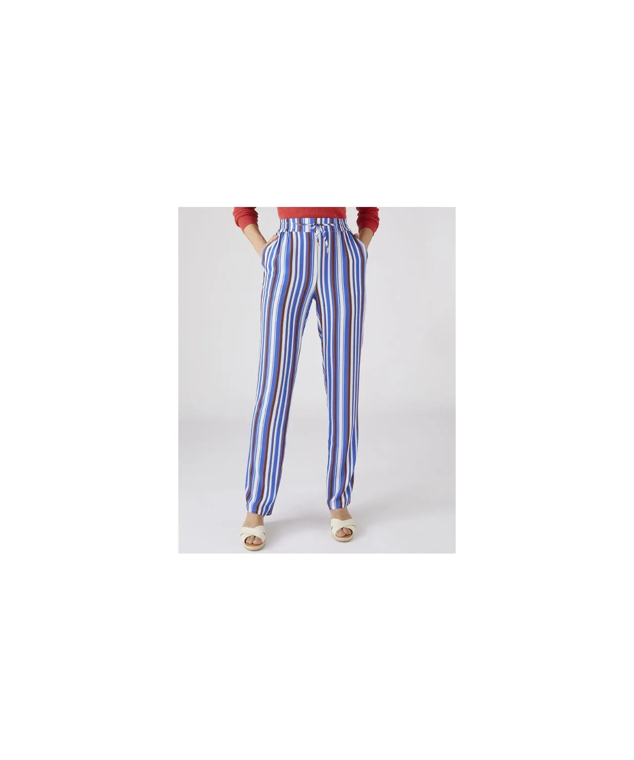 Straight Leg Stripe Trousers