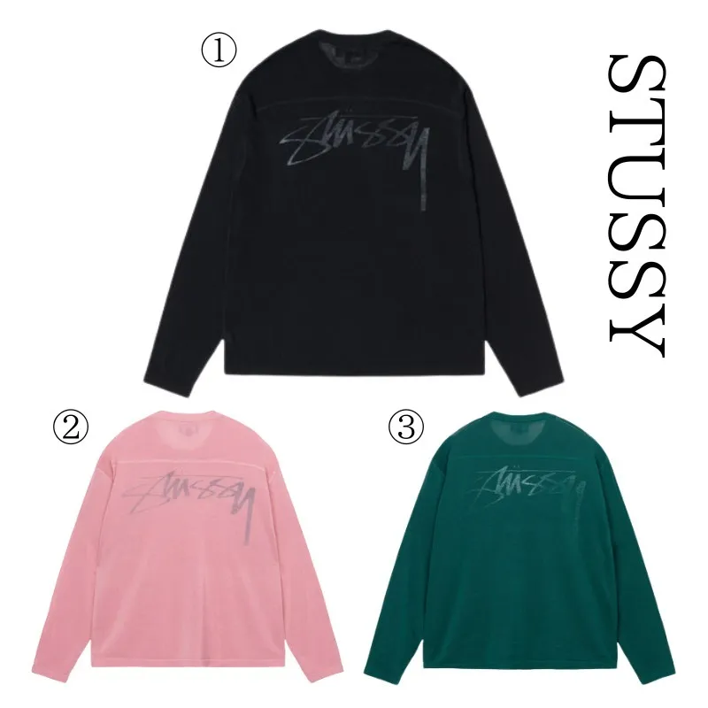 STUSSY  |Crew Neck Pullovers Unisex Street Style Long Sleeves Cotton