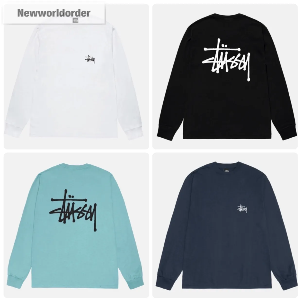 STUSSY  |Crew Neck Unisex Street Style Long Sleeves Cotton