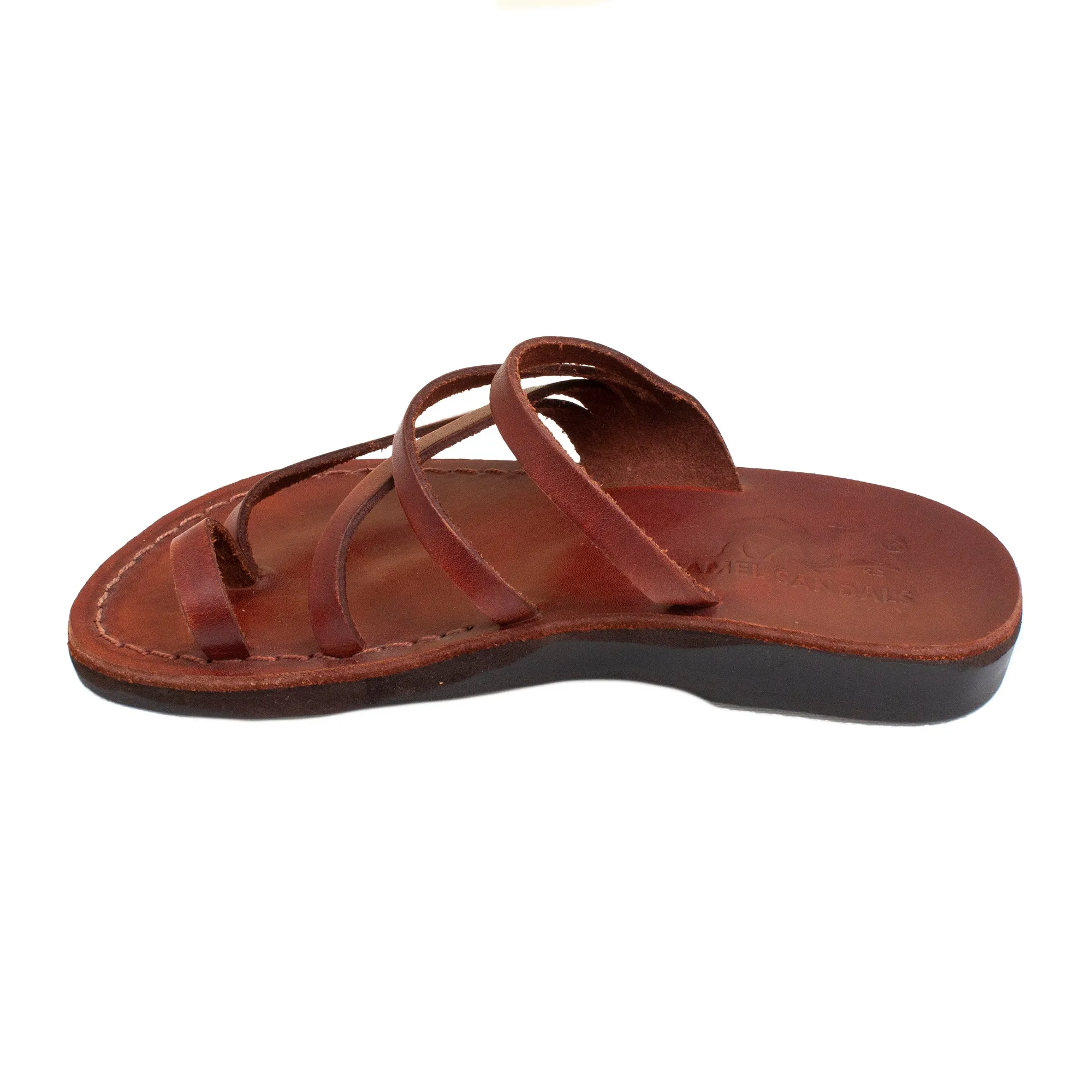 Summer Women's Sandals Natural Genuine Camel Leather 4 Straps from Jerusalem