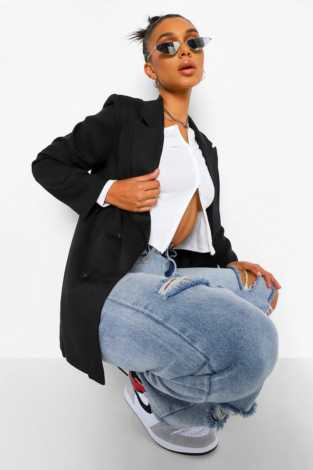 Tailored Boxy Double Breasted Blazer