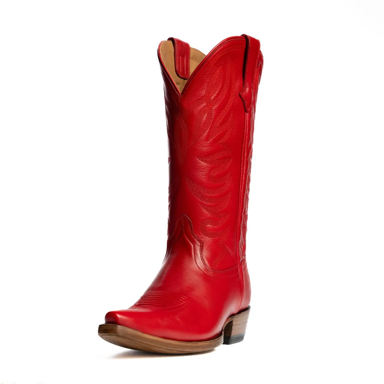 The Margaret | Women's Cowgirl Boot | Natural Grain Calfskin Leather | Carmine