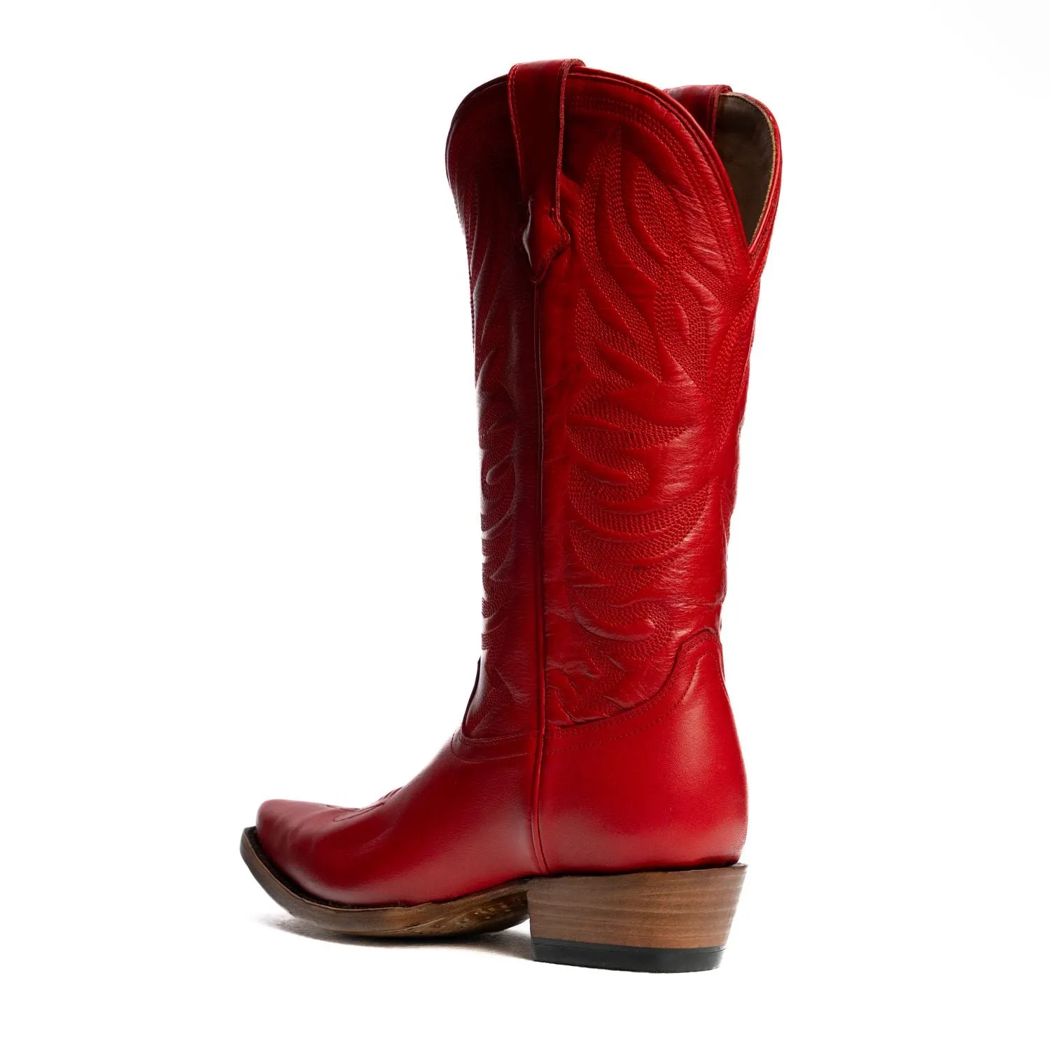 The Margaret | Women's Cowgirl Boot | Natural Grain Calfskin Leather | Carmine