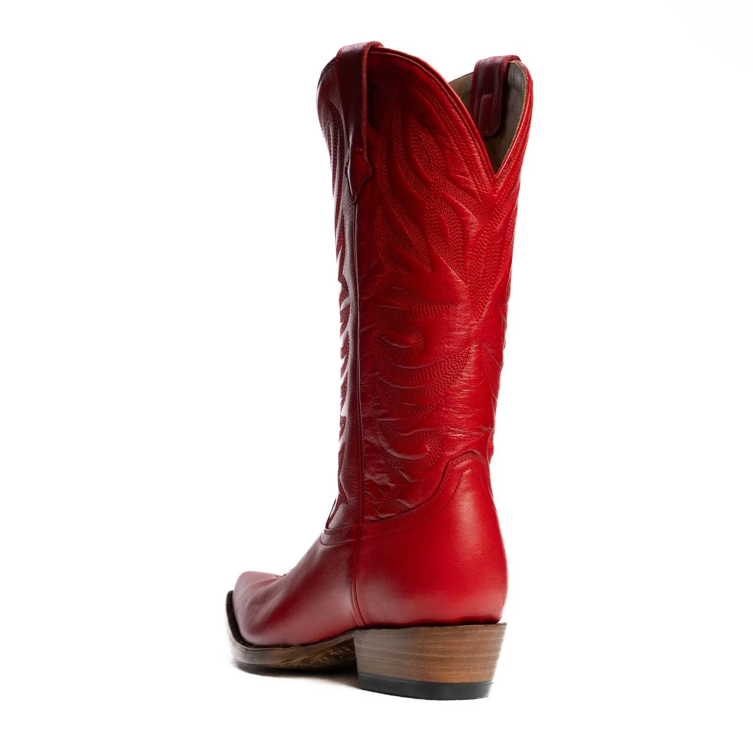 The Margaret | Women's Cowgirl Boot | Natural Grain Calfskin Leather | Carmine