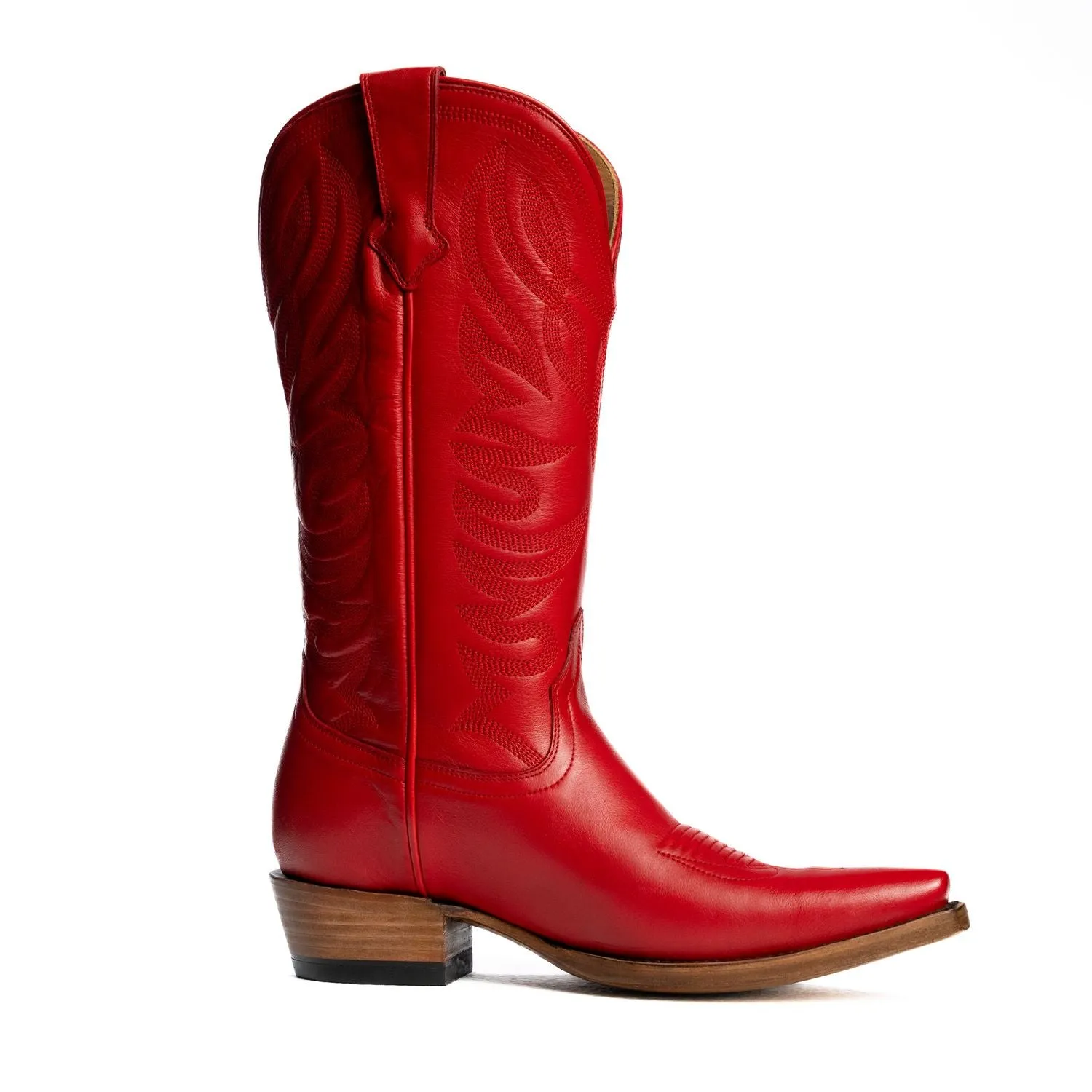 The Margaret | Women's Cowgirl Boot | Natural Grain Calfskin Leather | Carmine