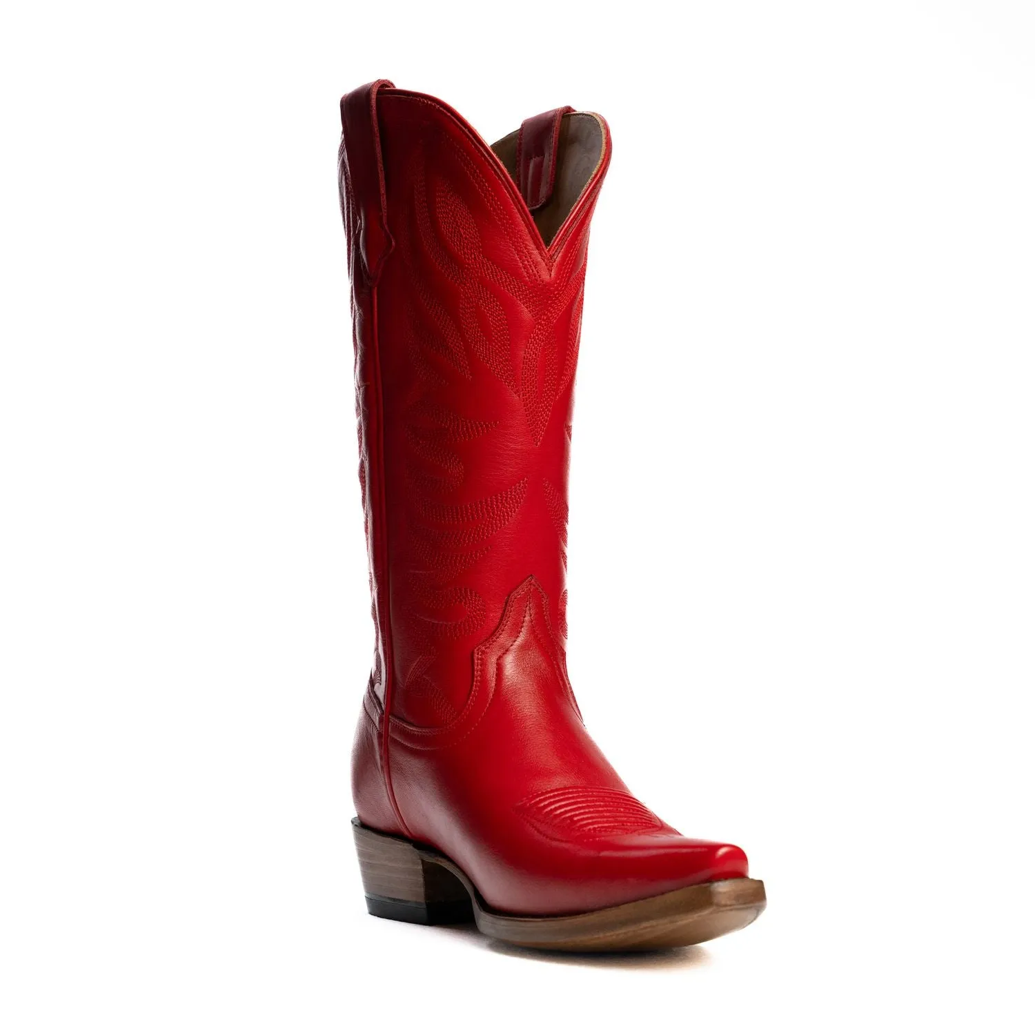 The Margaret | Women's Cowgirl Boot | Natural Grain Calfskin Leather | Carmine