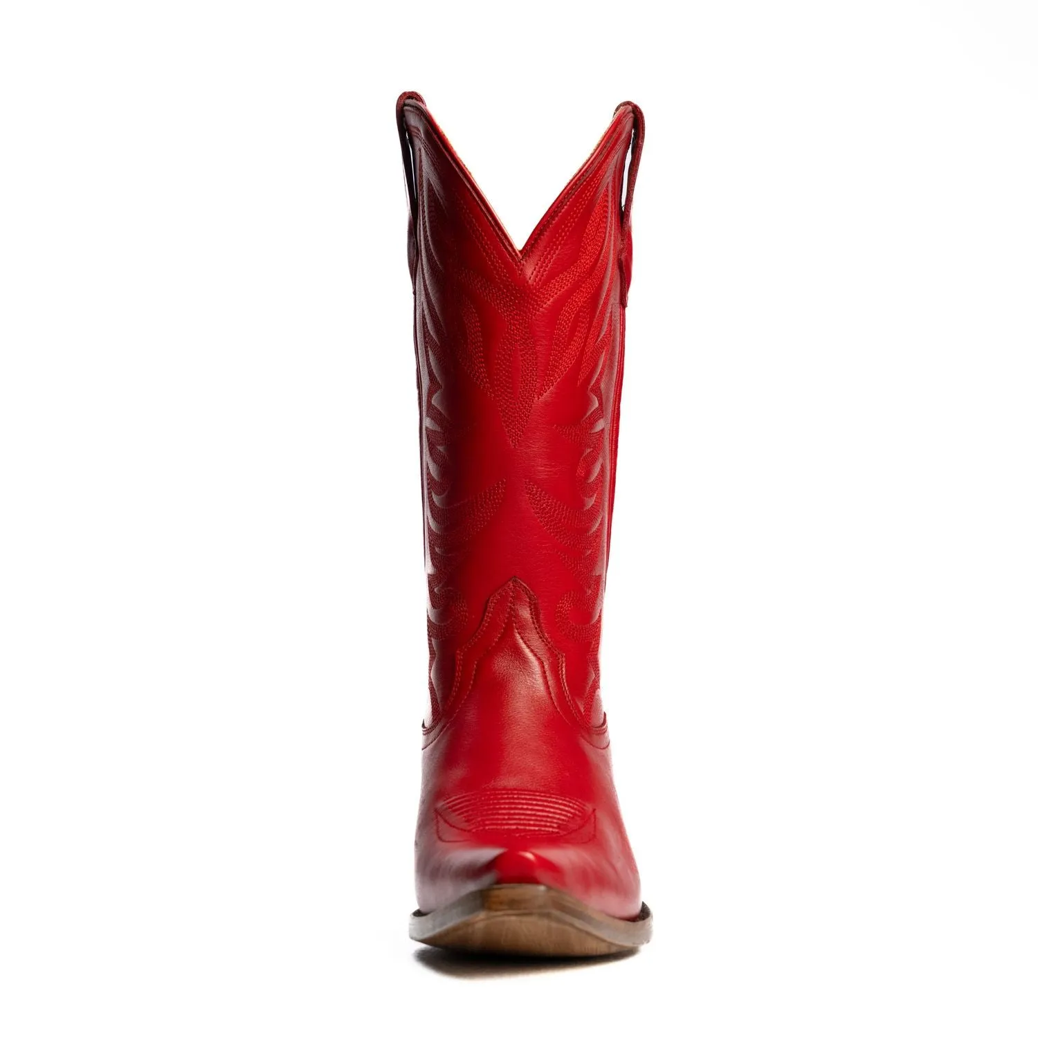 The Margaret | Women's Cowgirl Boot | Natural Grain Calfskin Leather | Carmine