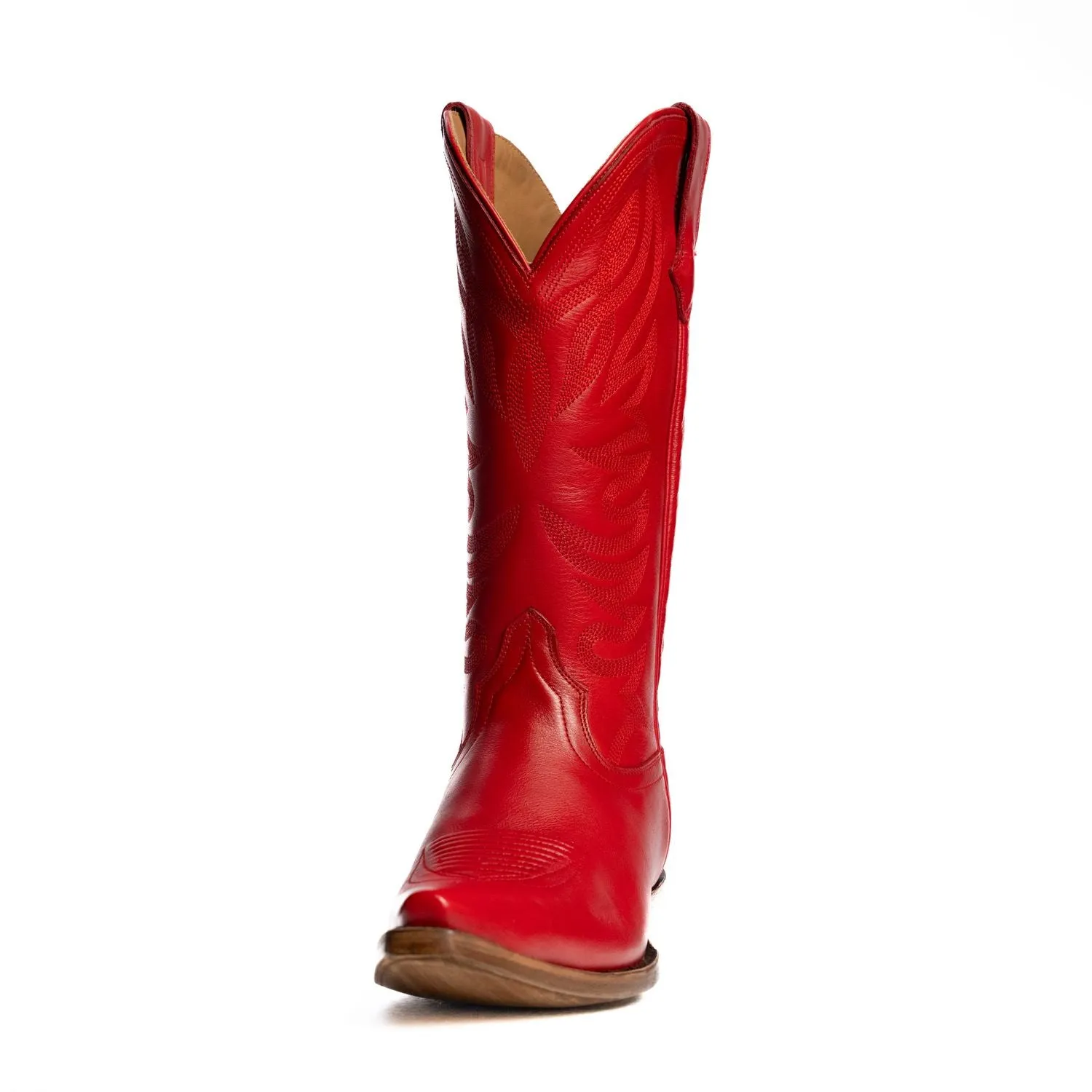 The Margaret | Women's Cowgirl Boot | Natural Grain Calfskin Leather | Carmine