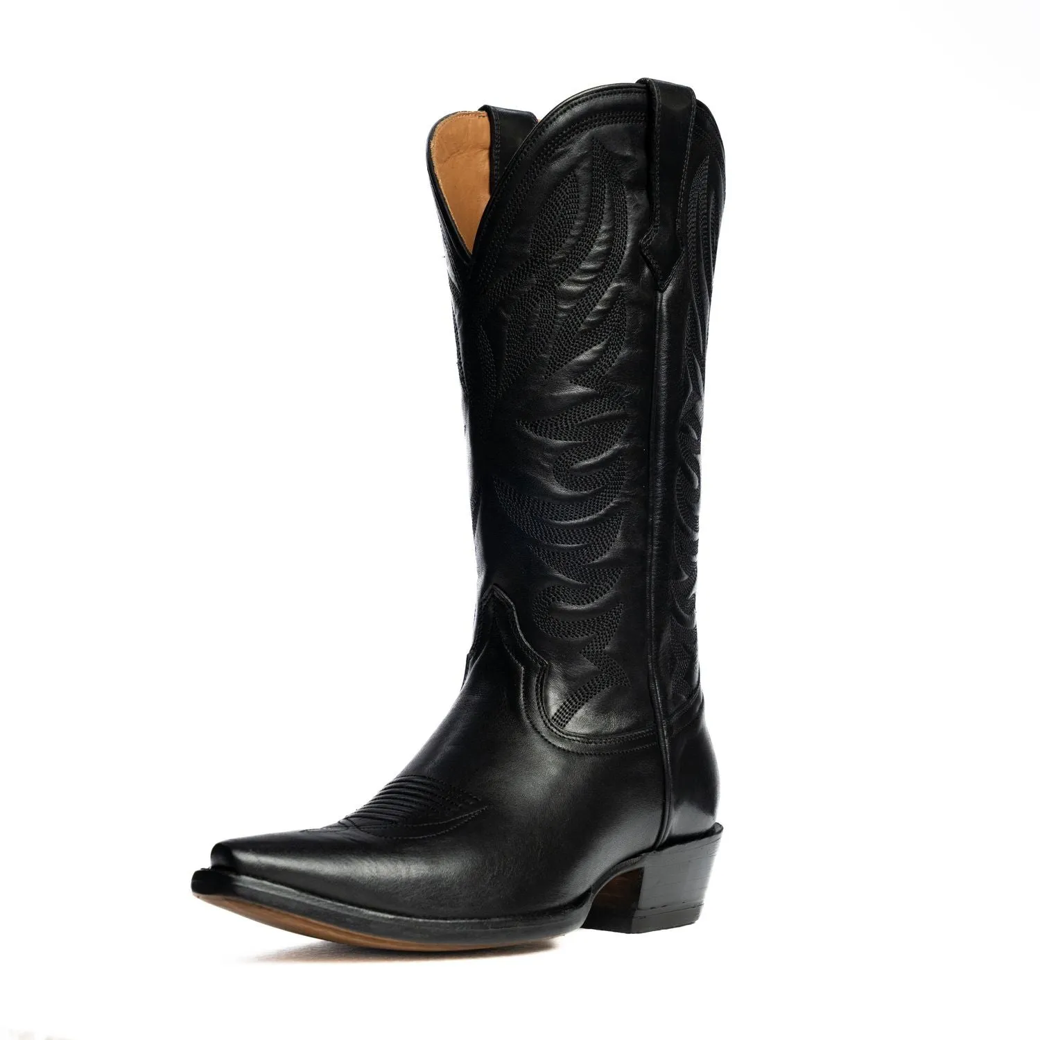 The Margaret | Women's Cowgirl Boot | Natural Grain Calfskin Leather | Obsidian