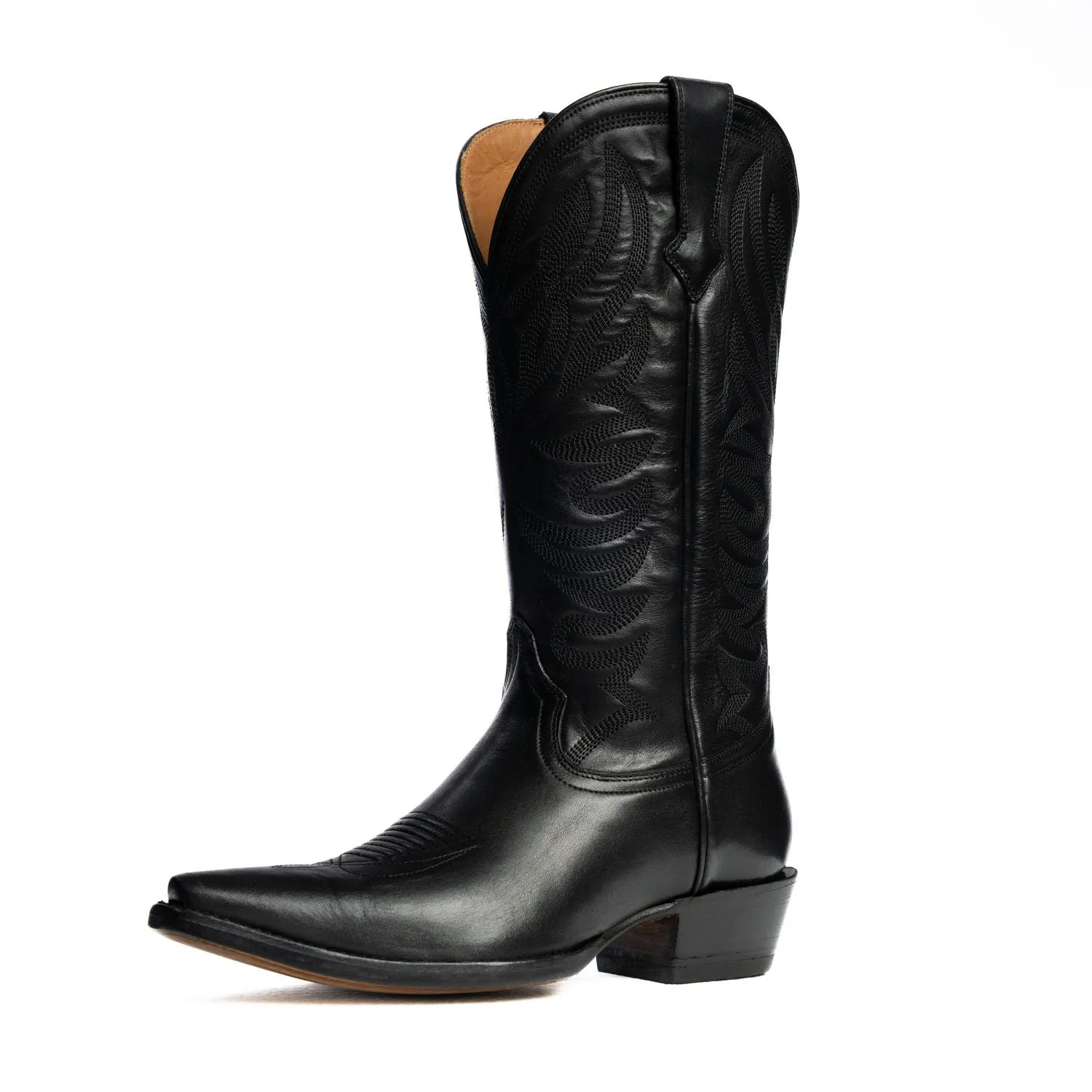 The Margaret | Women's Cowgirl Boot | Natural Grain Calfskin Leather | Obsidian