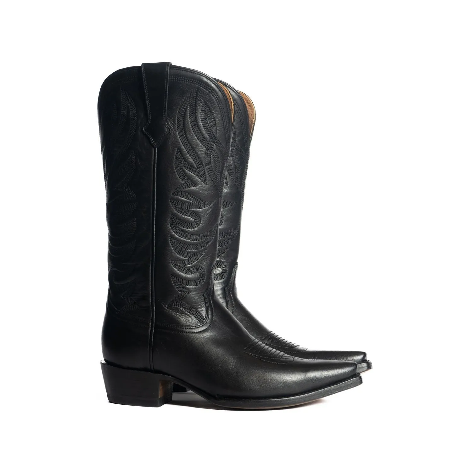 The Margaret | Women's Cowgirl Boot | Natural Grain Calfskin Leather | Obsidian