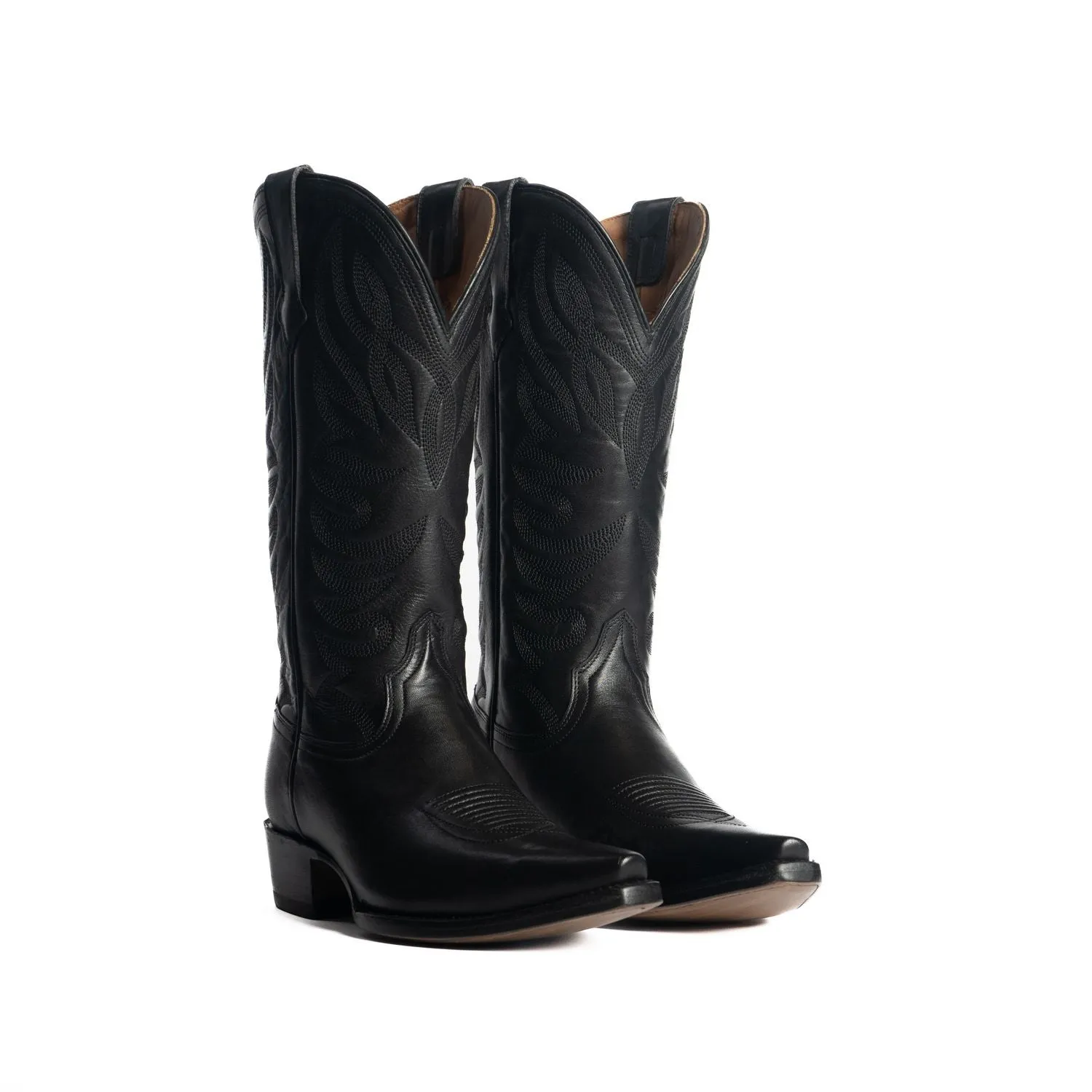 The Margaret | Women's Cowgirl Boot | Natural Grain Calfskin Leather | Obsidian