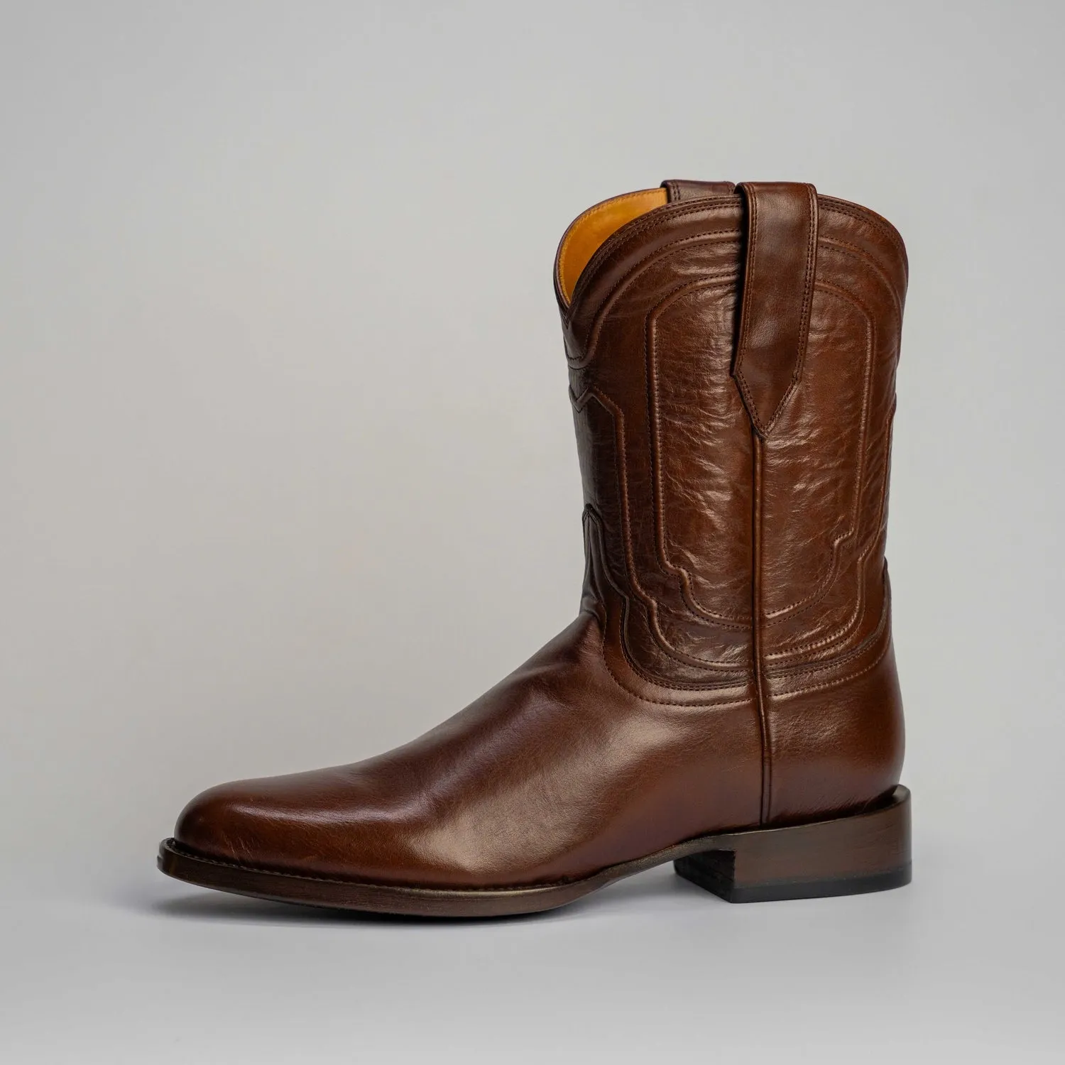 The Pendleton | Men's Roper Boot |  Natural Grain Calfskin Leather | Nicotine