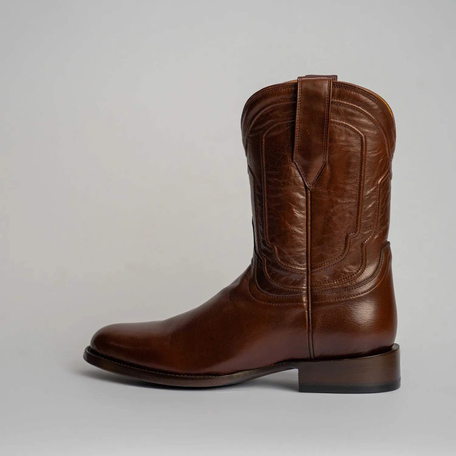 The Pendleton | Men's Roper Boot |  Natural Grain Calfskin Leather | Nicotine