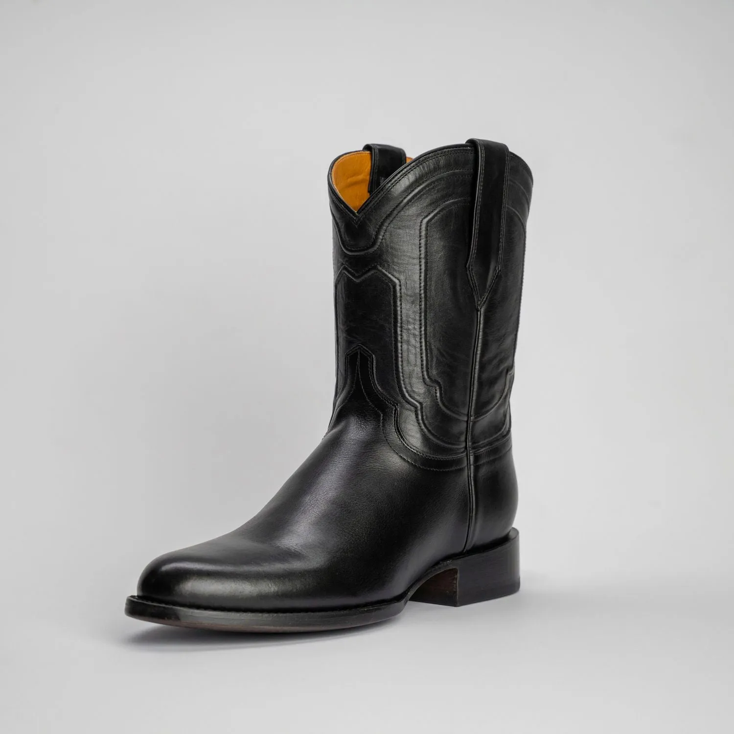 The Pendleton | Men's Roper Boot | Natural Grain Calfskin Leather | Obsidian