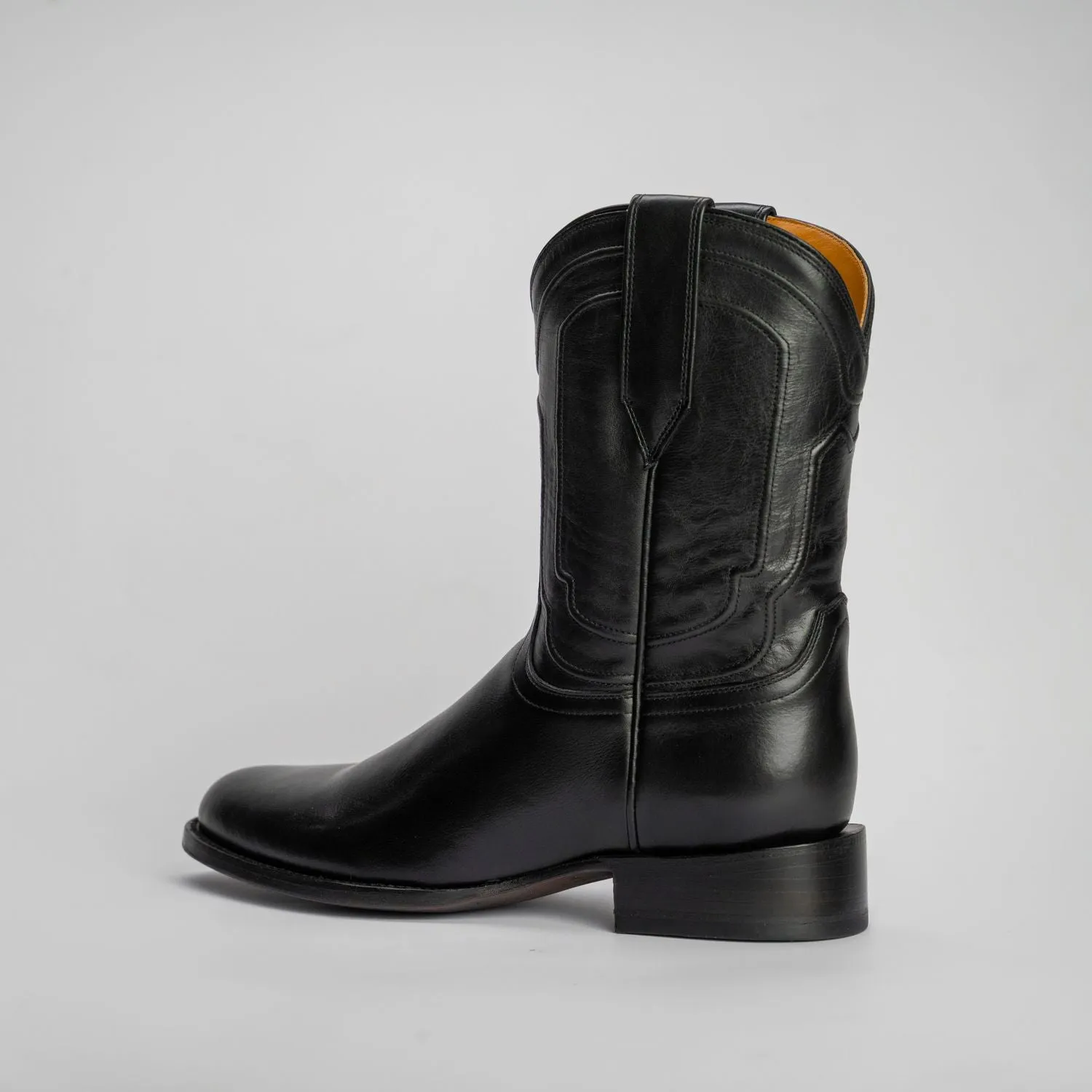 The Pendleton | Men's Roper Boot | Natural Grain Calfskin Leather | Obsidian