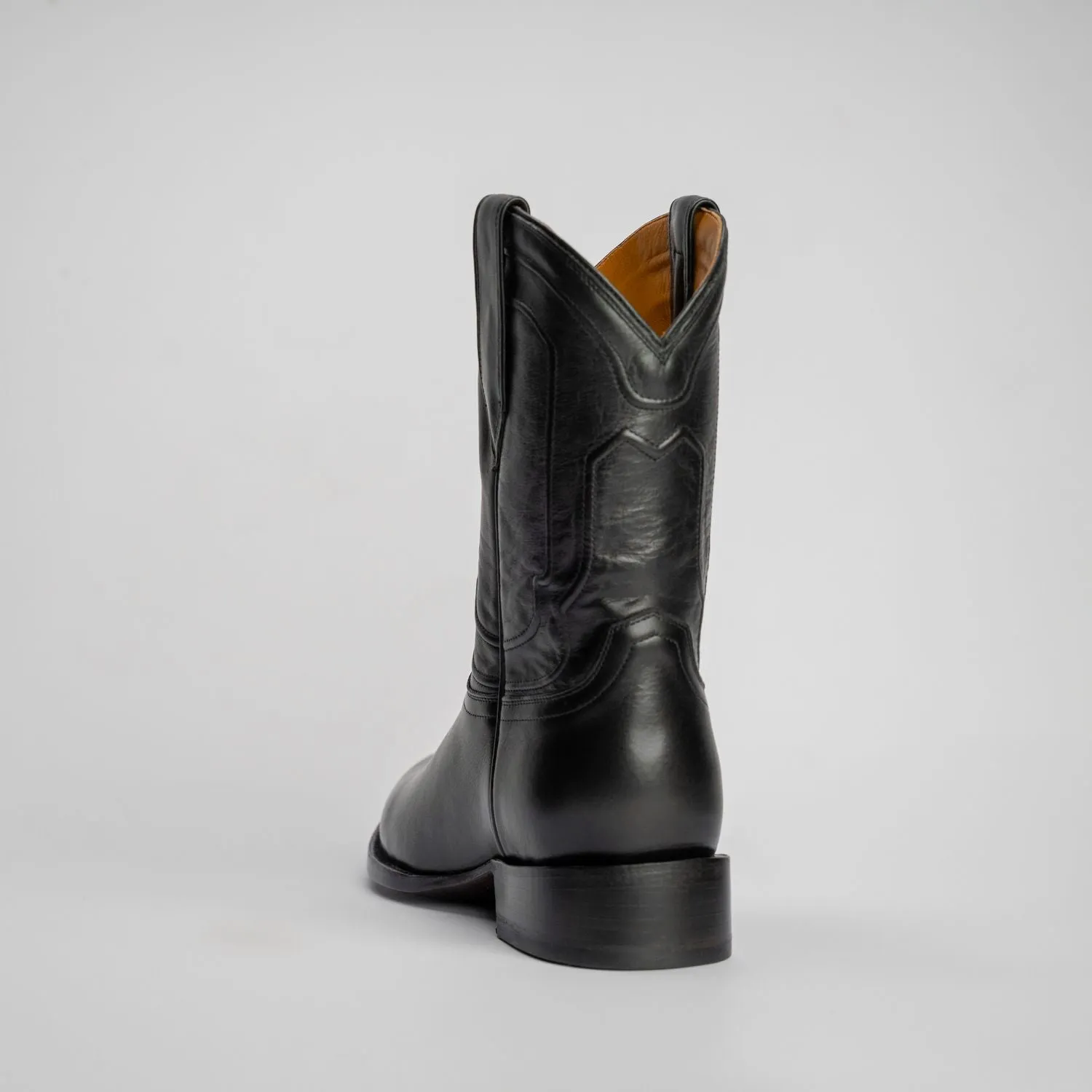 The Pendleton | Men's Roper Boot | Natural Grain Calfskin Leather | Obsidian