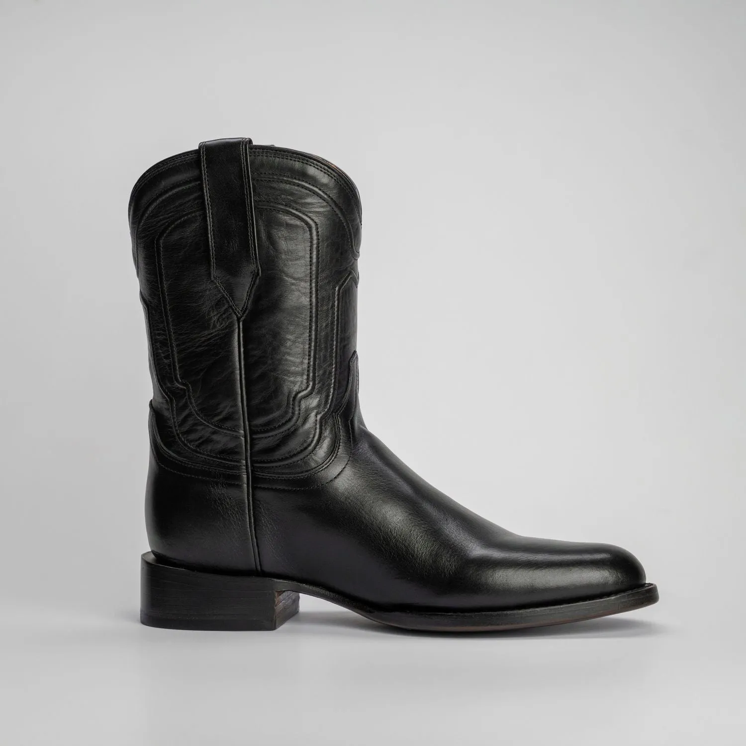 The Pendleton | Men's Roper Boot | Natural Grain Calfskin Leather | Obsidian