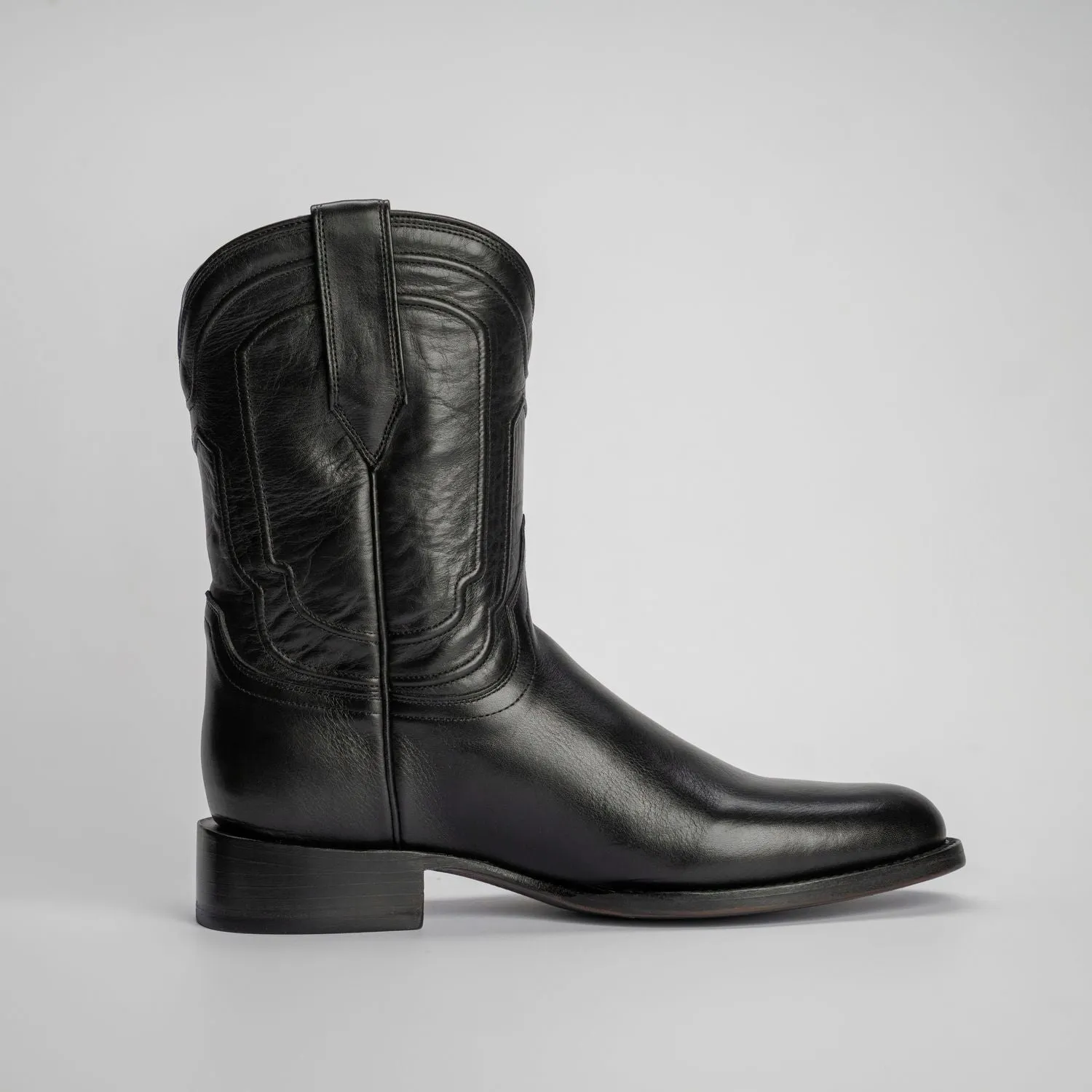 The Pendleton | Men's Roper Boot | Natural Grain Calfskin Leather | Obsidian