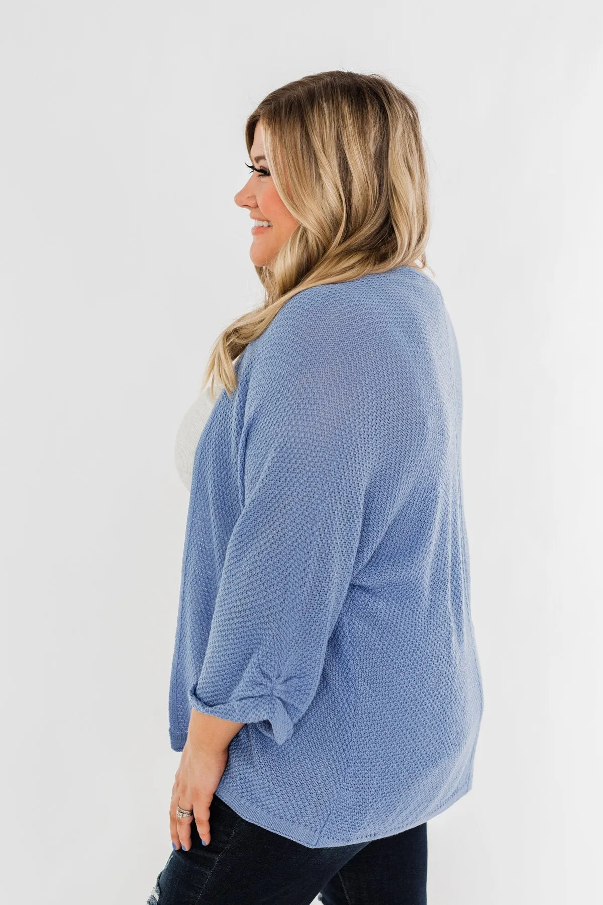 The Perfect Knit Cardigan- Periwinkle