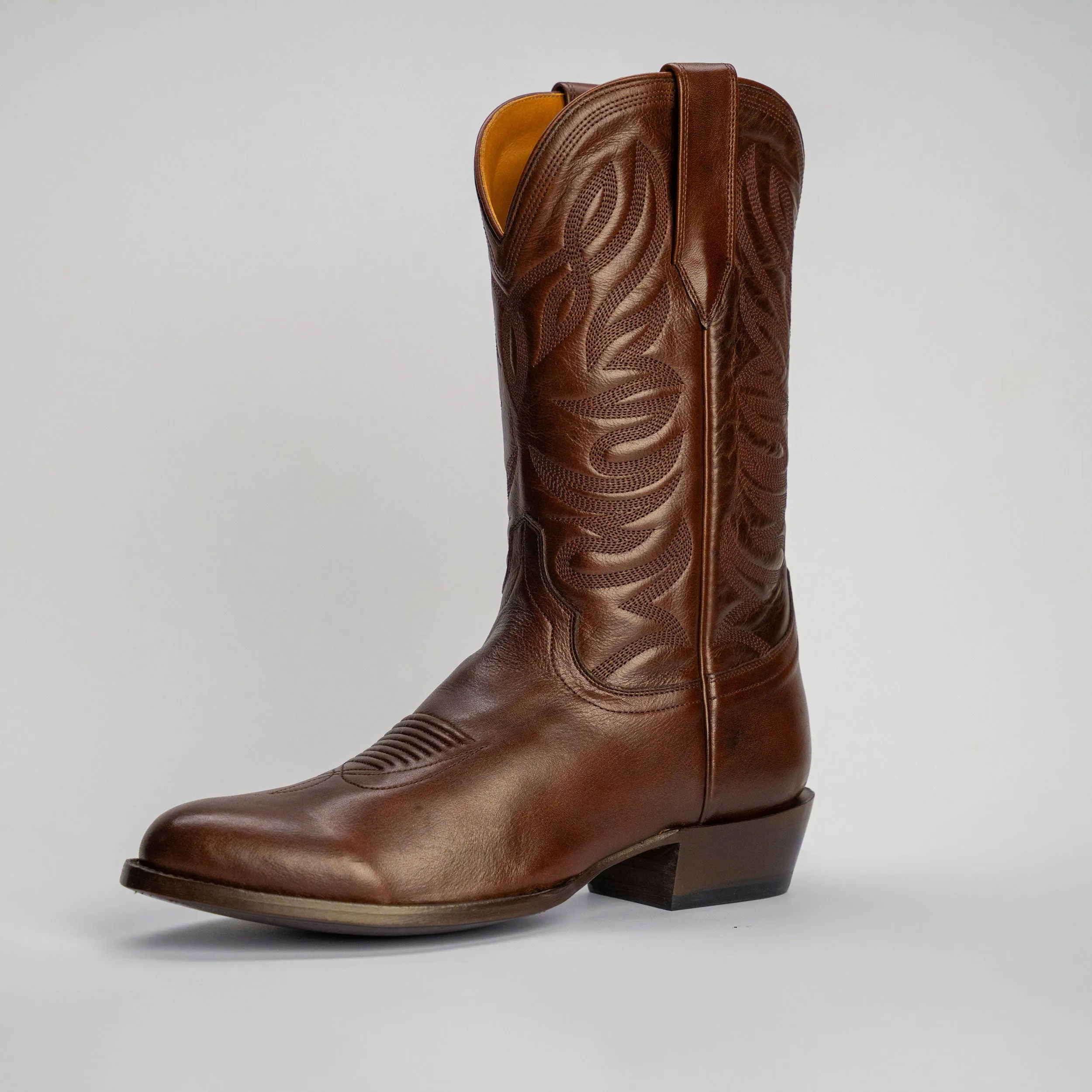 The Sterling | Men's Cowboy Boot | Natural Grain Calfskin Leather | Nicotine