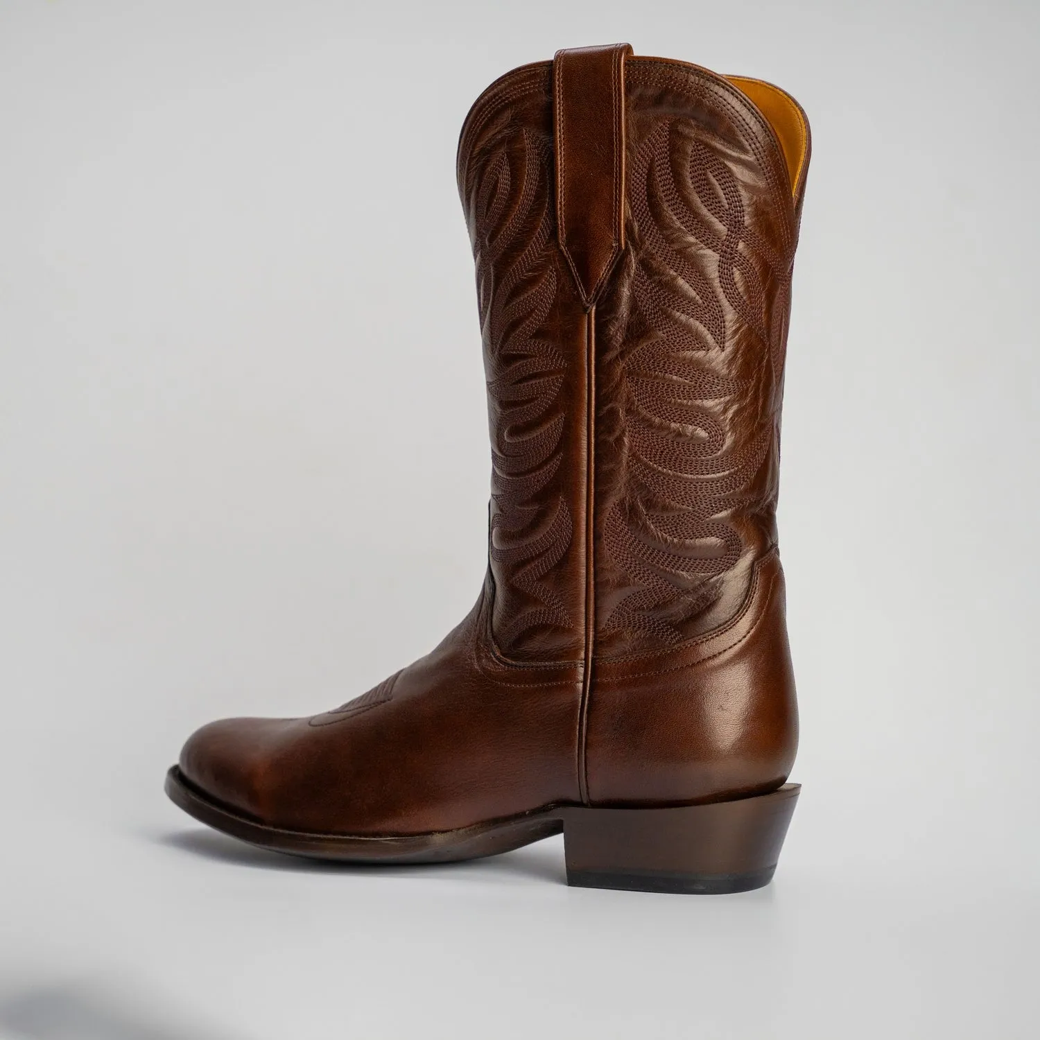 The Sterling | Men's Cowboy Boot | Natural Grain Calfskin Leather | Nicotine