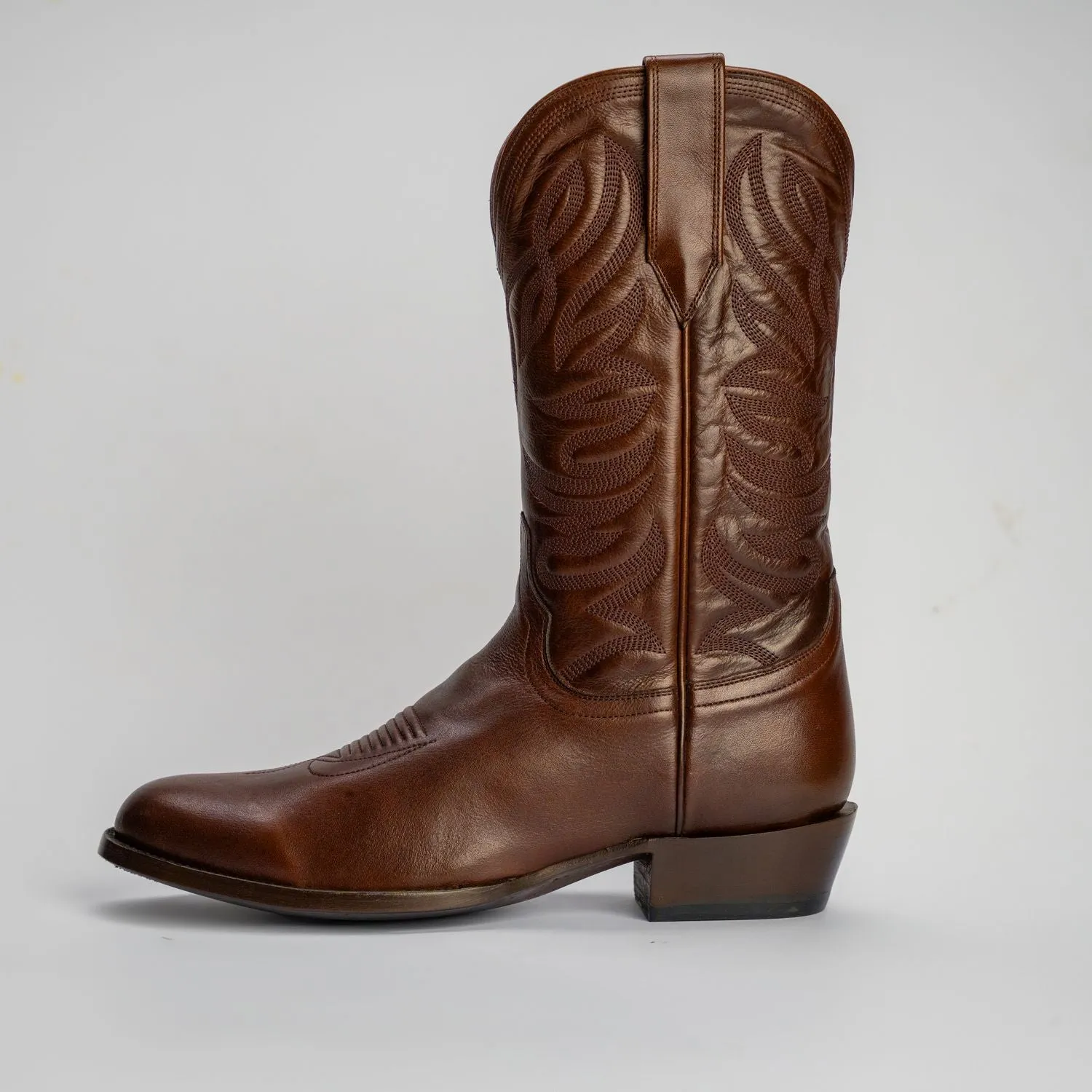 The Sterling | Men's Cowboy Boot | Natural Grain Calfskin Leather | Nicotine