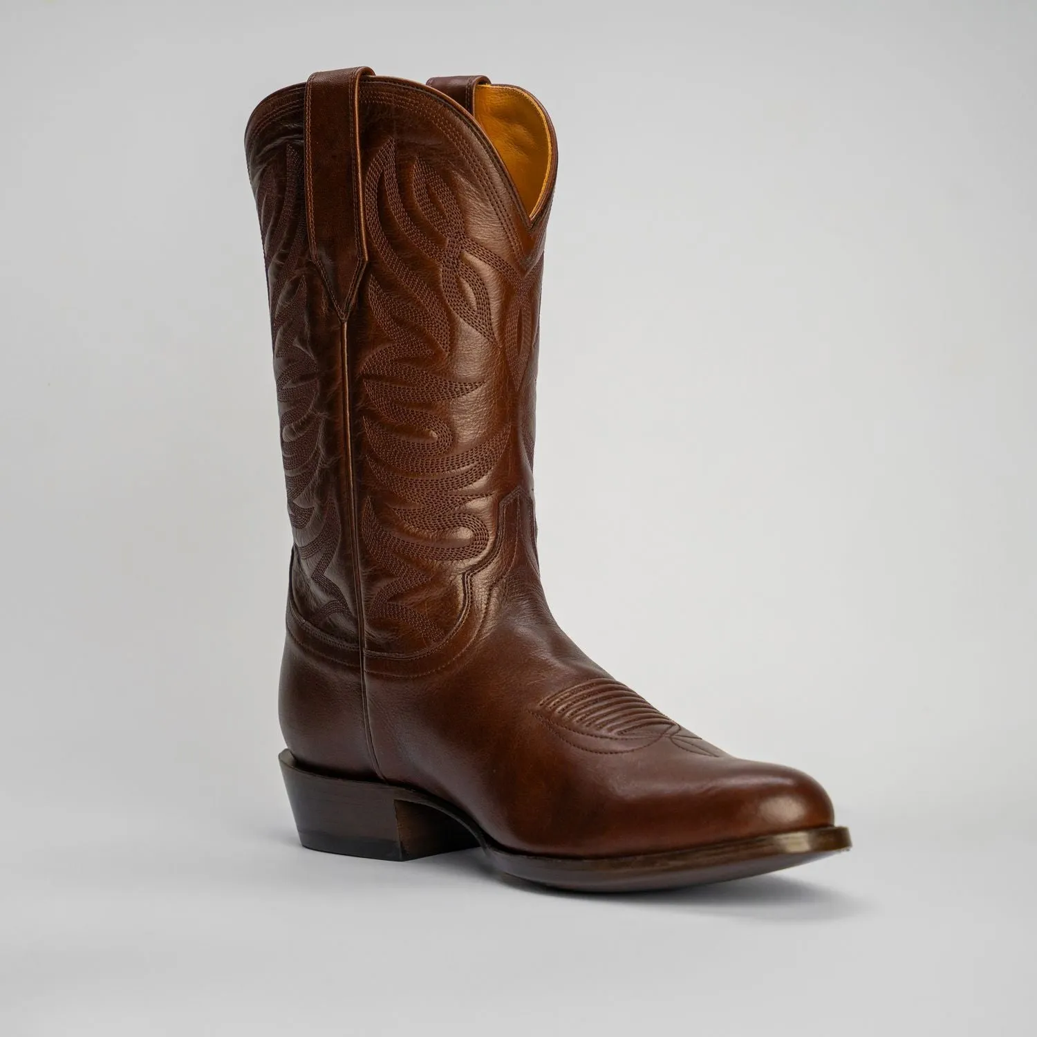 The Sterling | Men's Cowboy Boot | Natural Grain Calfskin Leather | Nicotine