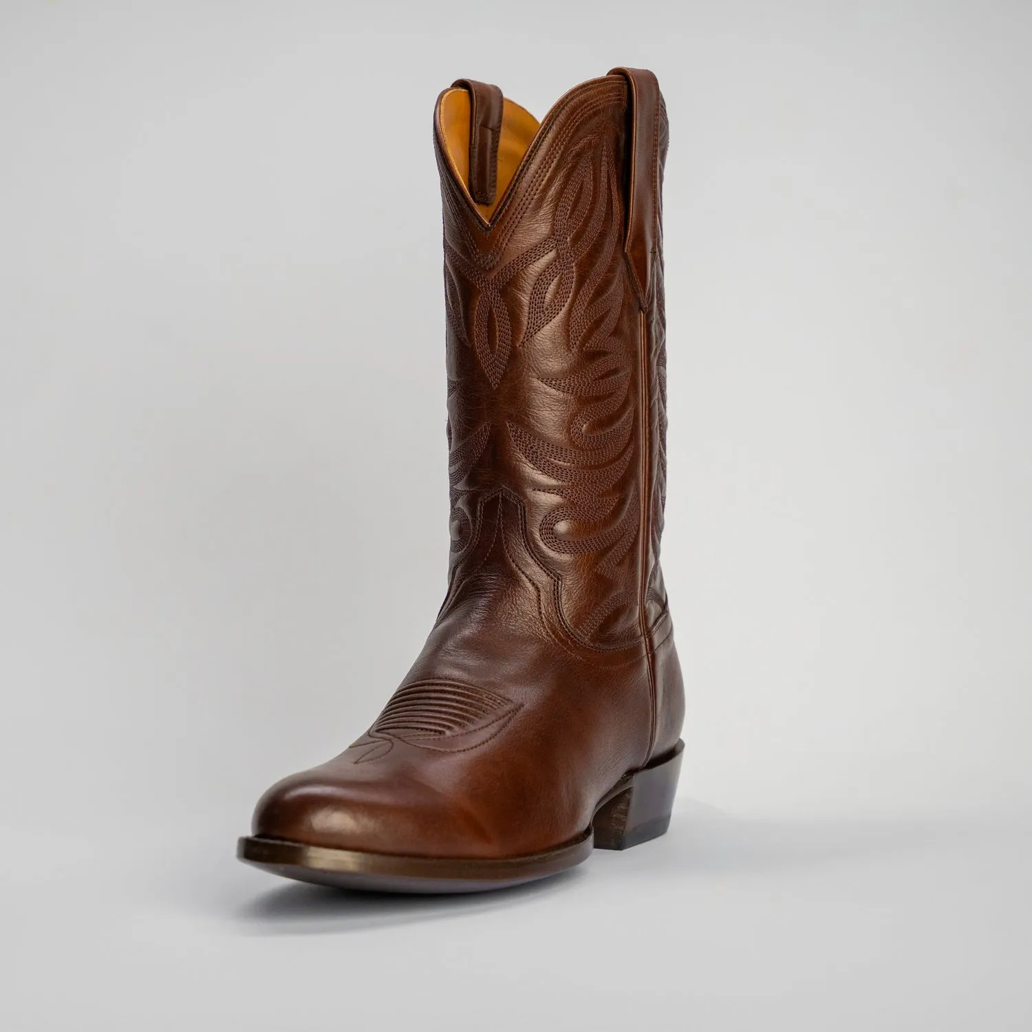 The Sterling | Men's Cowboy Boot | Natural Grain Calfskin Leather | Nicotine