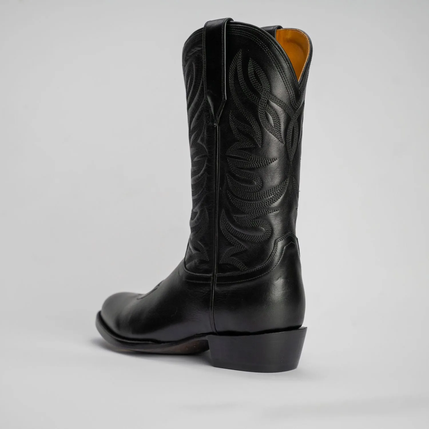 The Sterling | Men's Cowboy Boot | Natural Grain Calfskin Leather | Obsidian