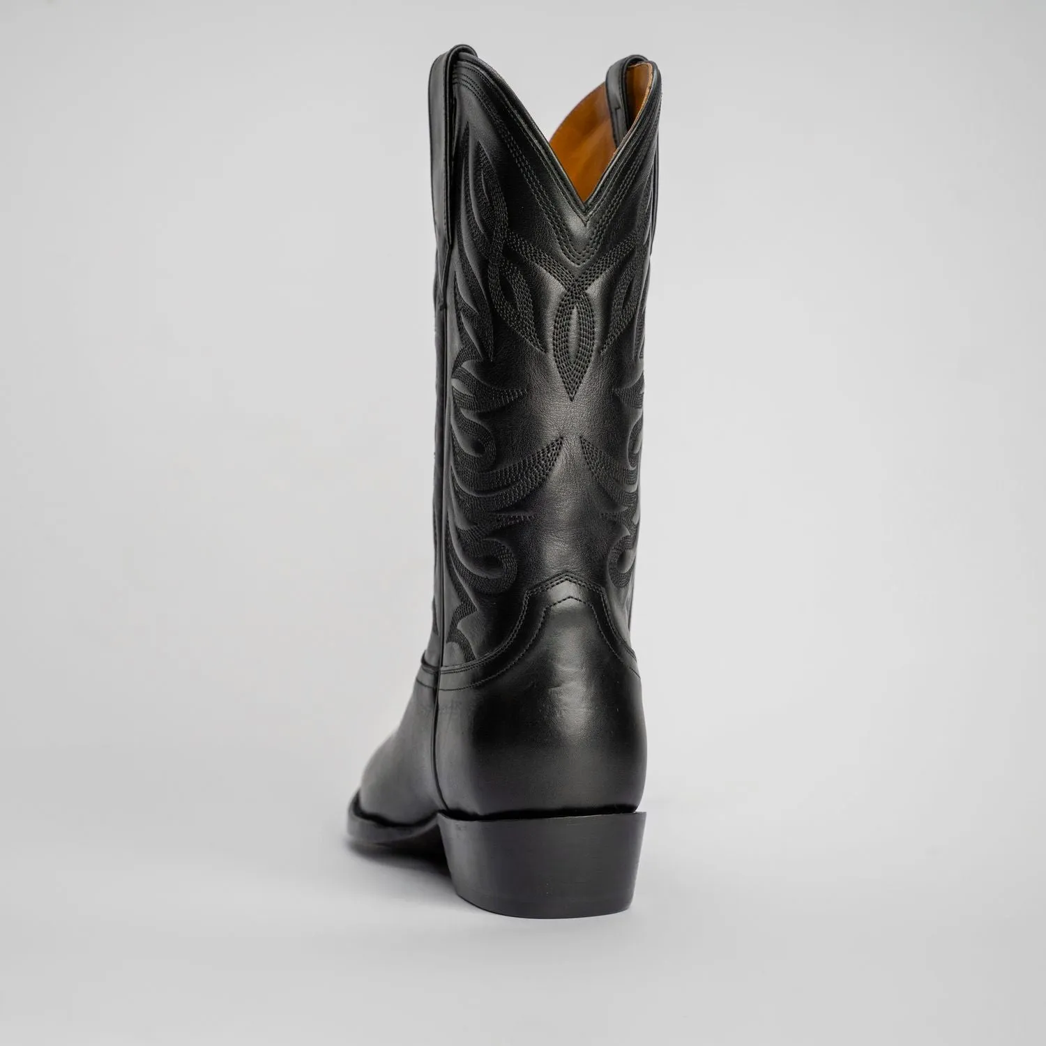 The Sterling | Men's Cowboy Boot | Natural Grain Calfskin Leather | Obsidian