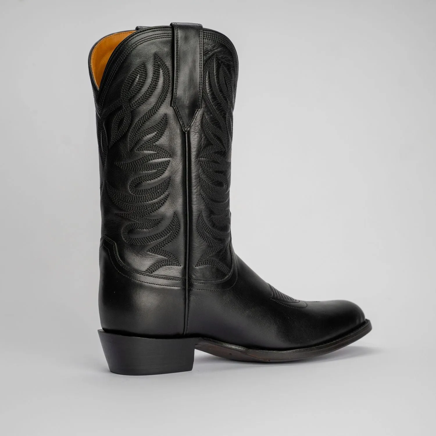 The Sterling | Men's Cowboy Boot | Natural Grain Calfskin Leather | Obsidian