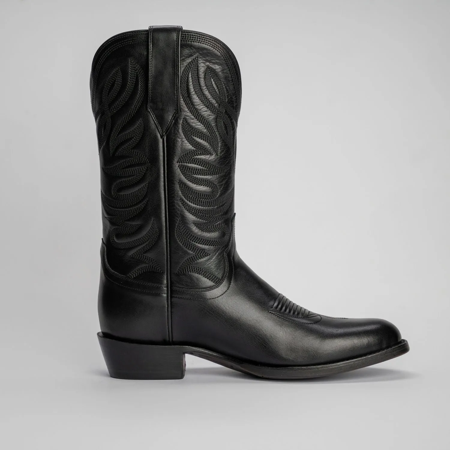 The Sterling | Men's Cowboy Boot | Natural Grain Calfskin Leather | Obsidian