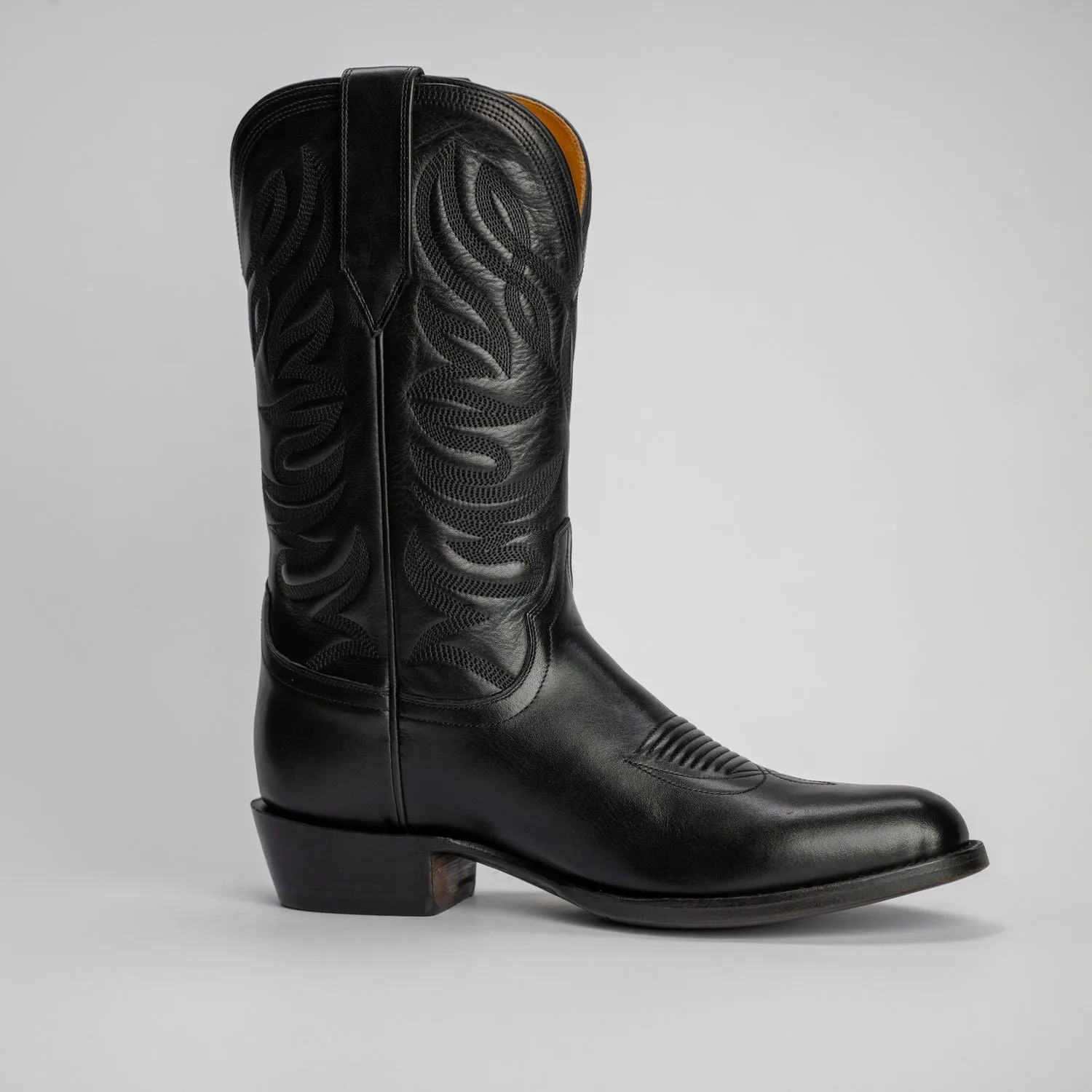 The Sterling | Men's Cowboy Boot | Natural Grain Calfskin Leather | Obsidian