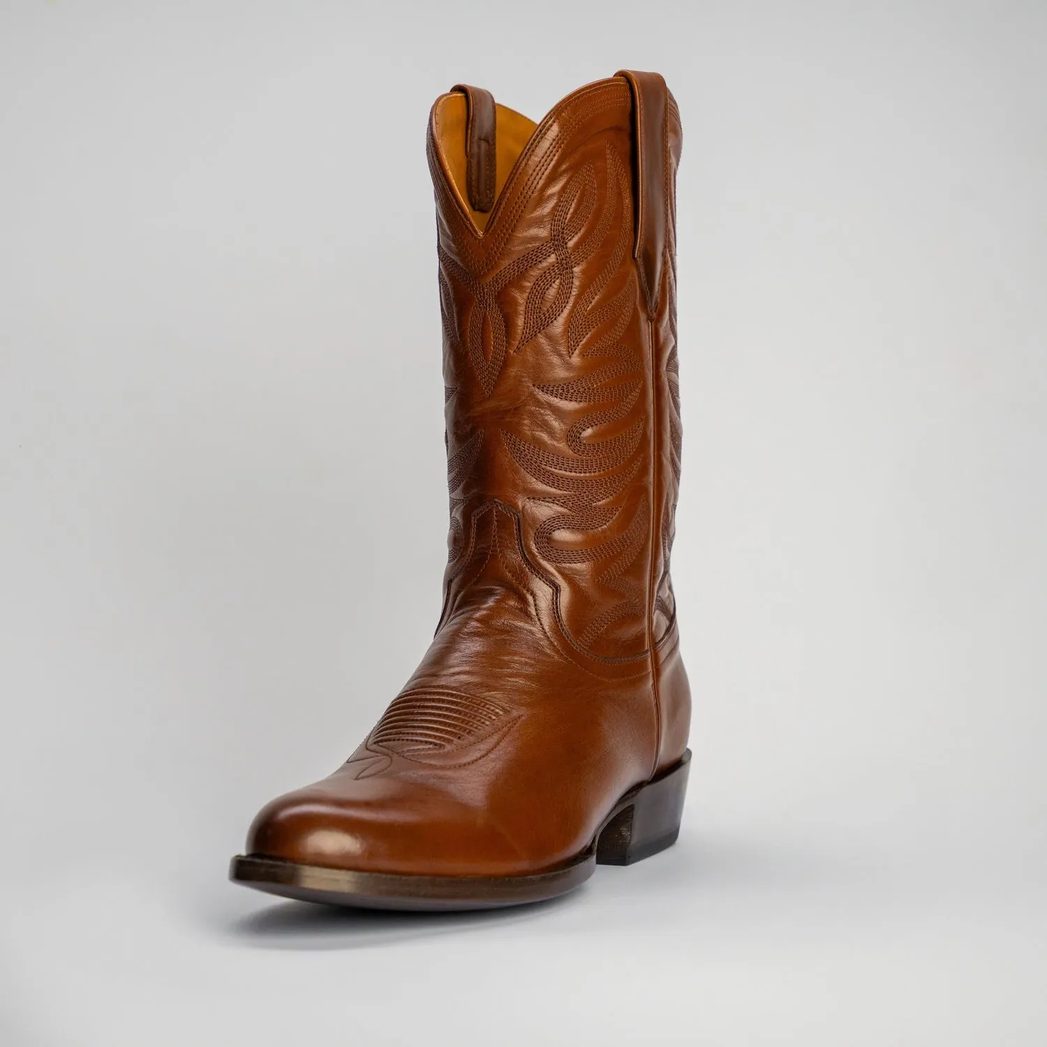 The Sterling | Men's Cowboy Boot | Natural Grain Calfskin Leather | Whiskey