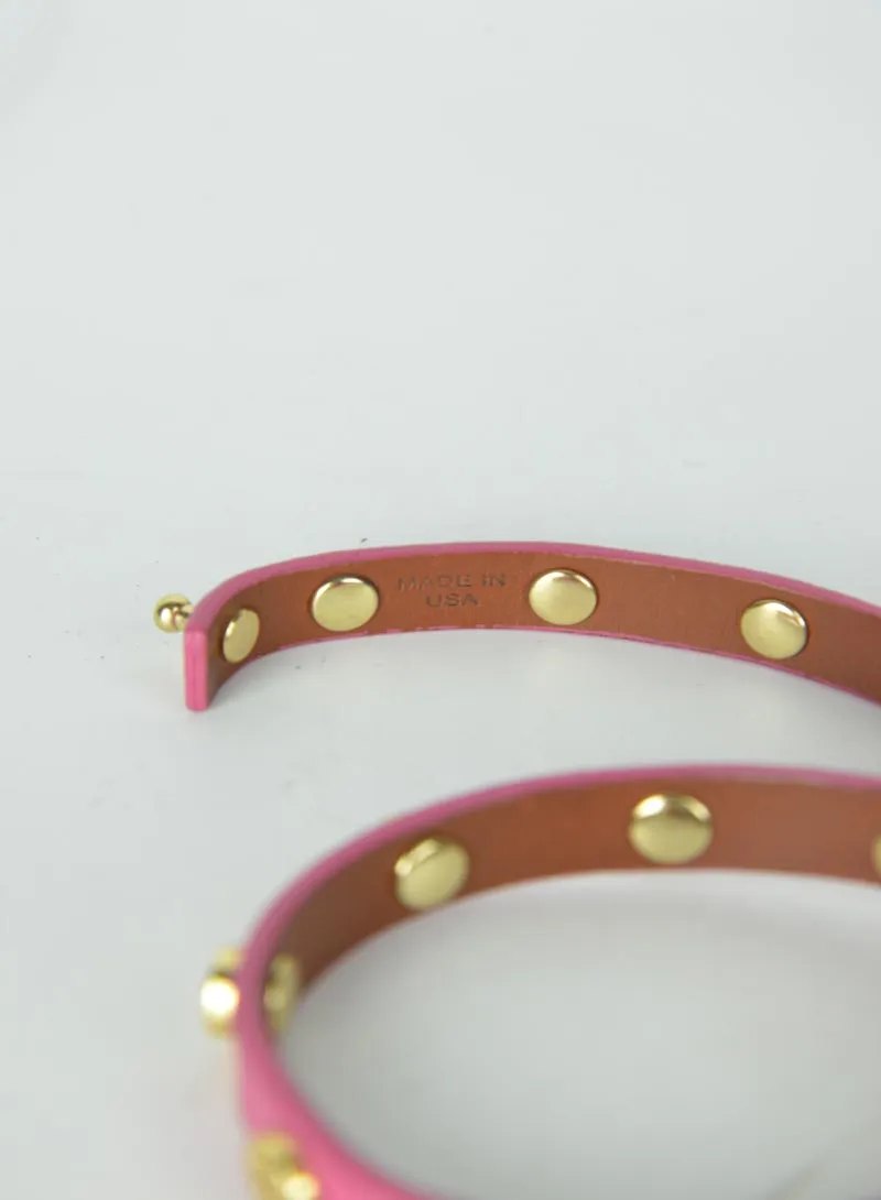 Tory Burch Bracciale in pelle rosa