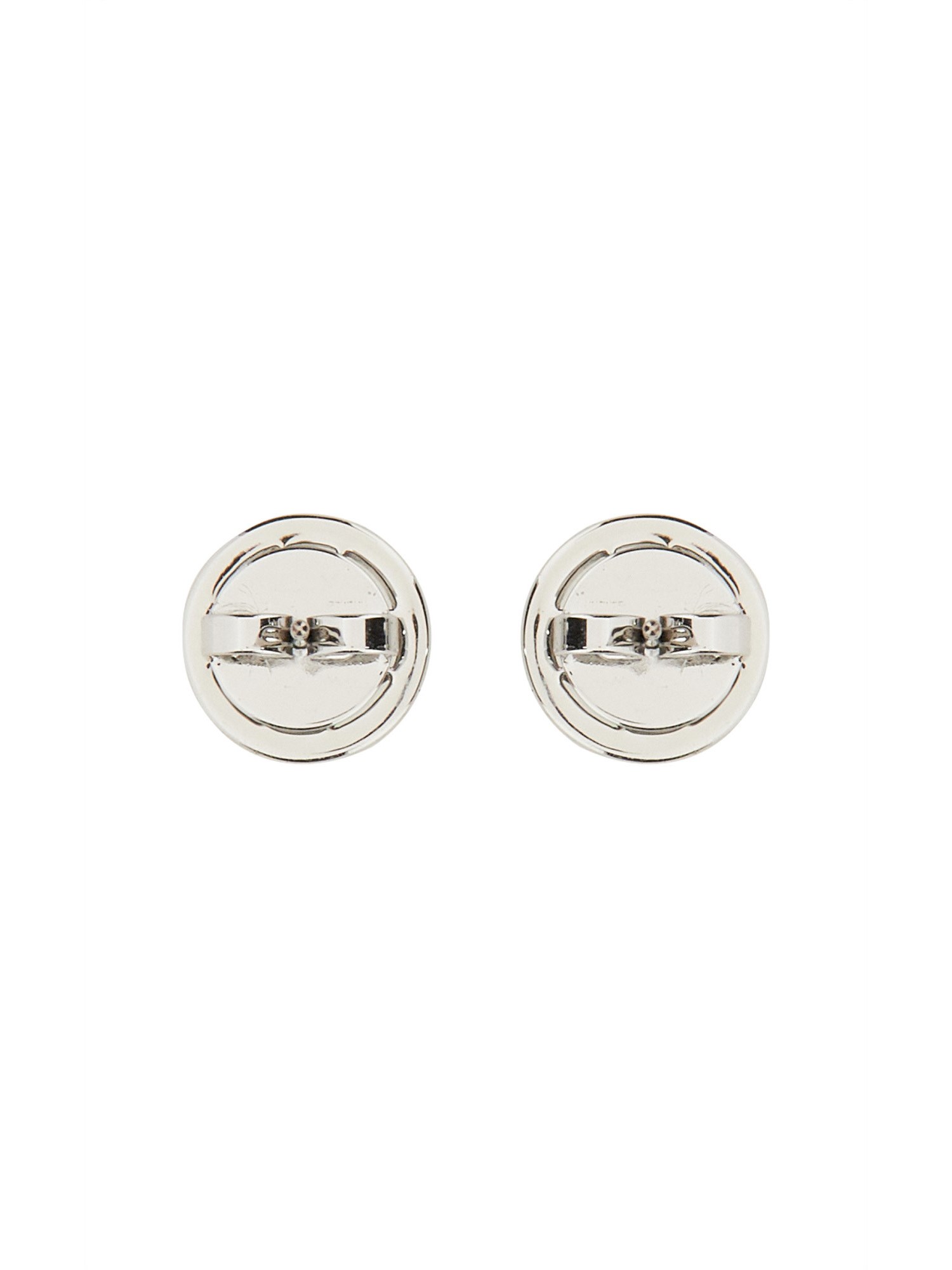 TORY BURCH    CIRCLE-STUD CRYSTAL LOGO EARRINGS