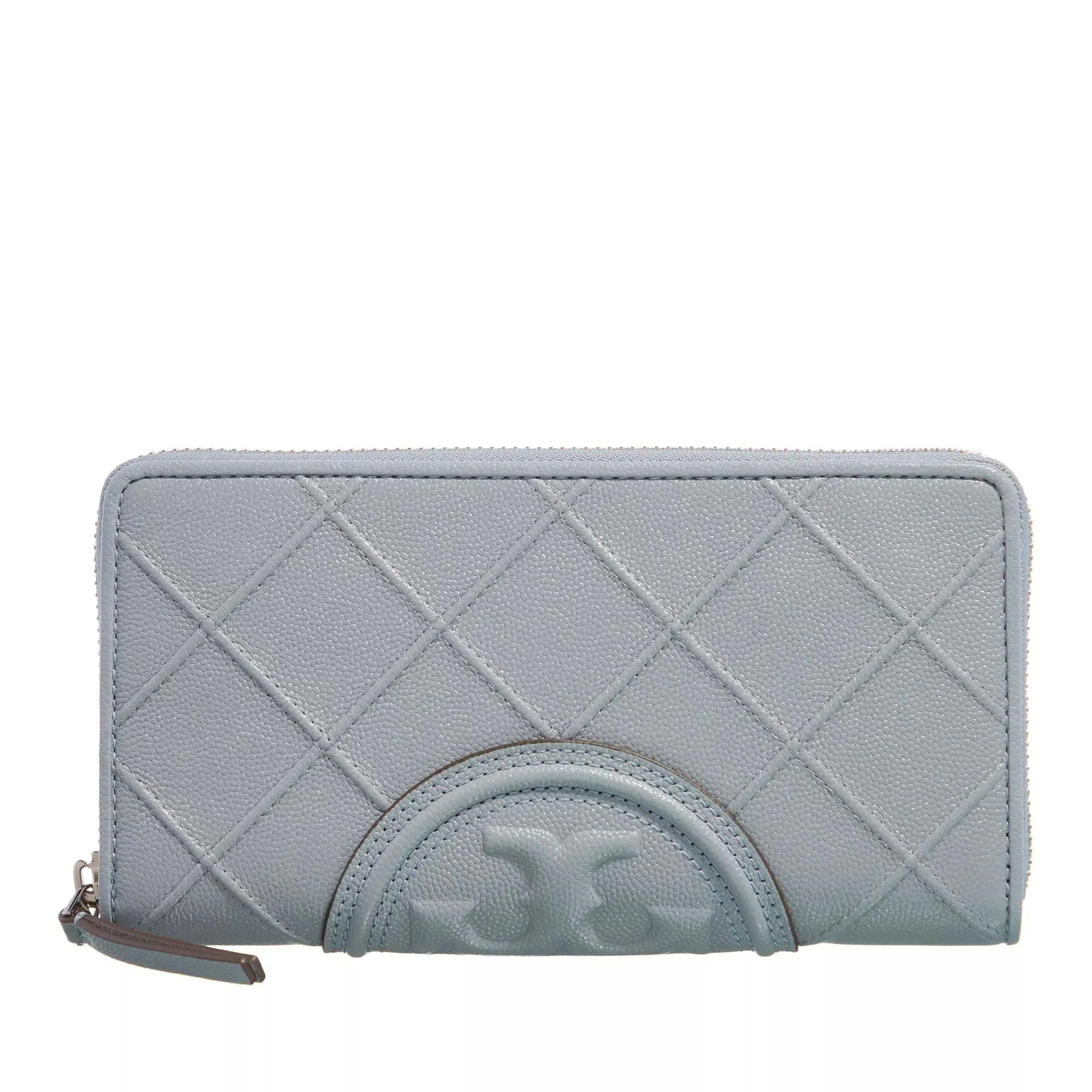 Tory Burch  Fleming Soft Grained  Zip Continental Wallet Slate