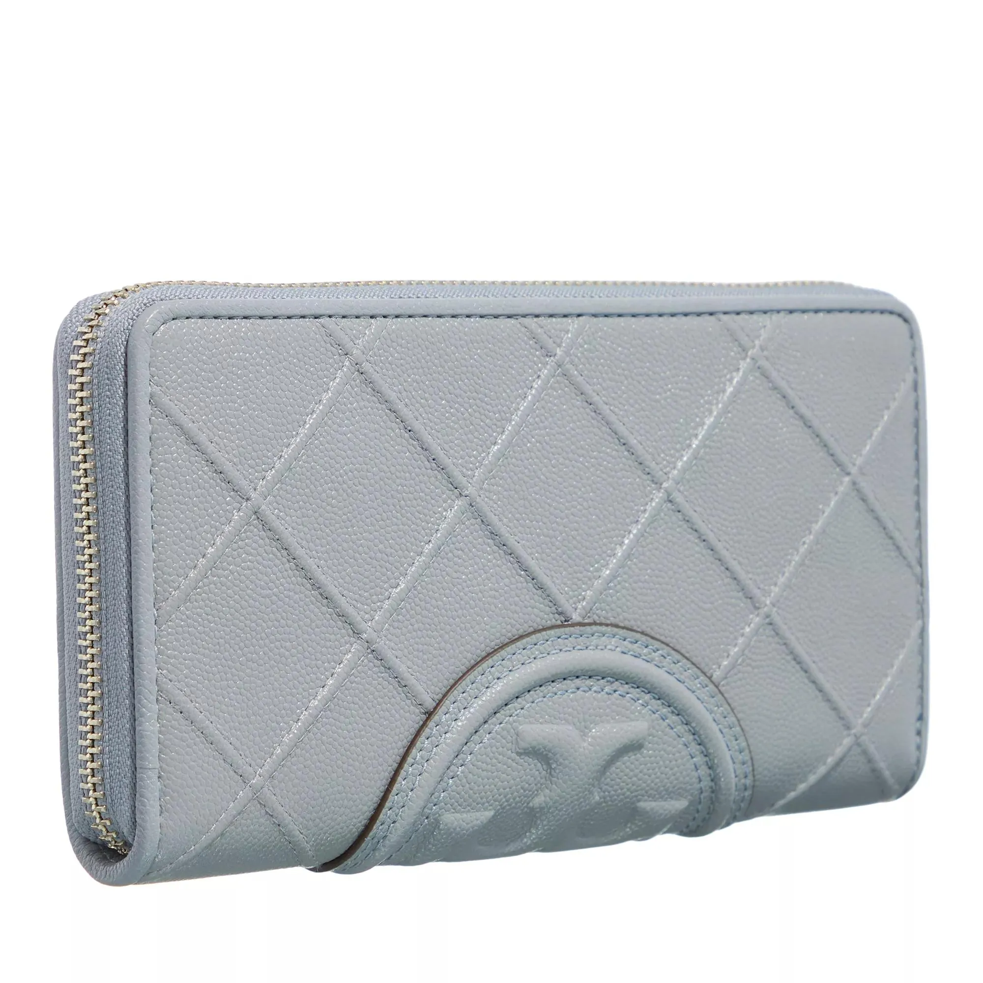 Tory Burch  Fleming Soft Grained  Zip Continental Wallet Slate