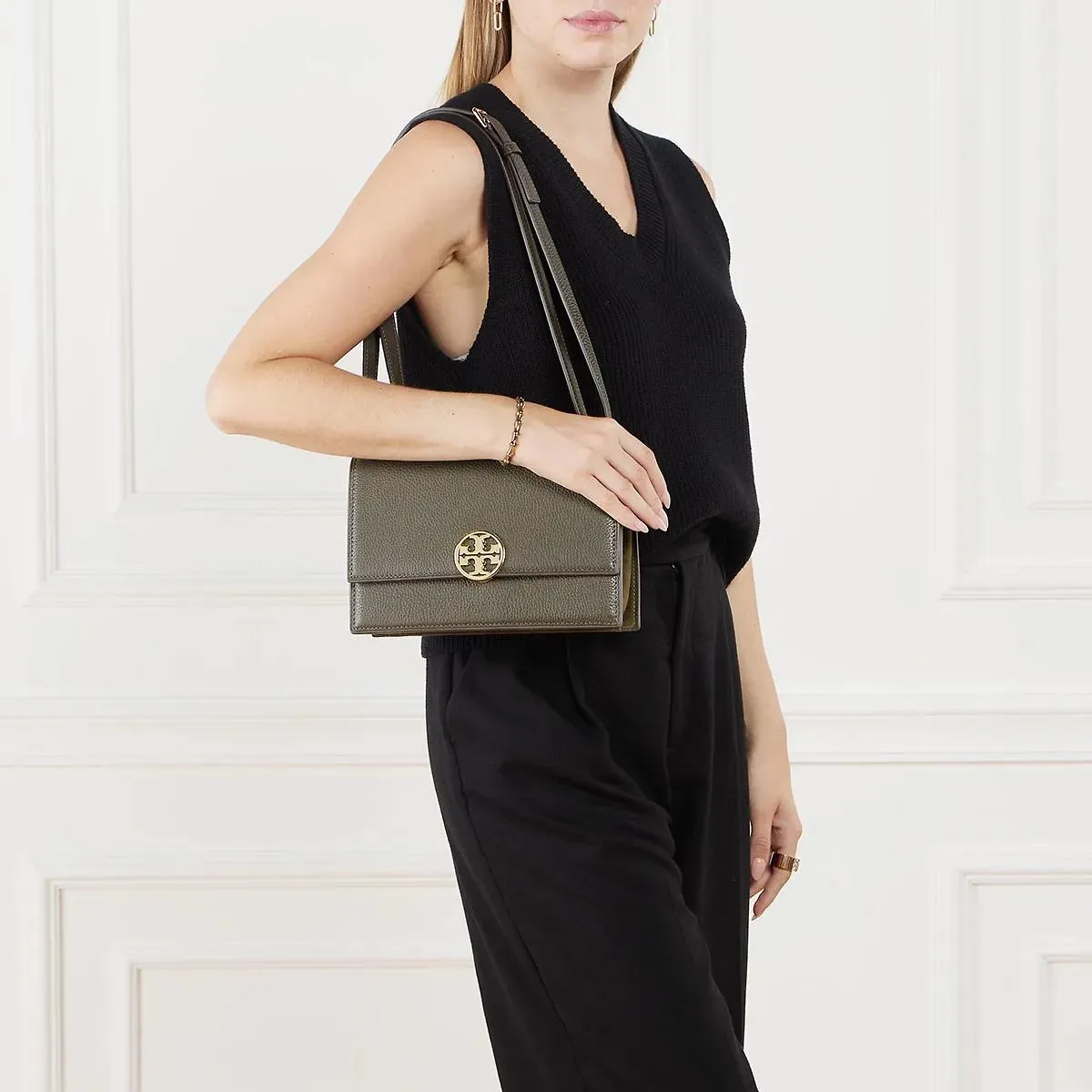 Tory Burch  Miller Shoulder Bag Dark Leccio