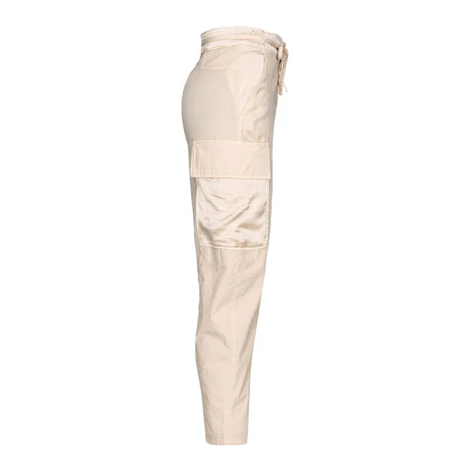 TROUSERS CARGO Woman Beige Flour Oat 