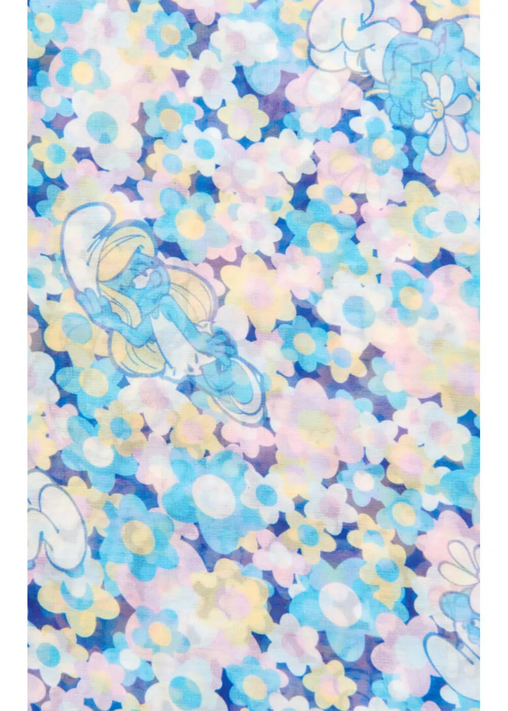 Unique Vintage x The Smurfs Floral Hair Scarf Blue White