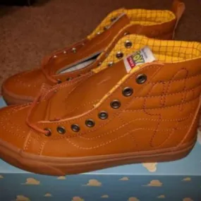 Vans sk8 hi toy story woody boot land shoes brown disney andy sneakerboots rare