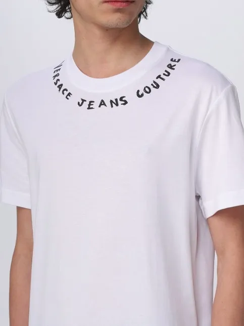 VERSACE JEANS  |Crew Neck Unisex Street Style Plain Cotton Short Sleeves